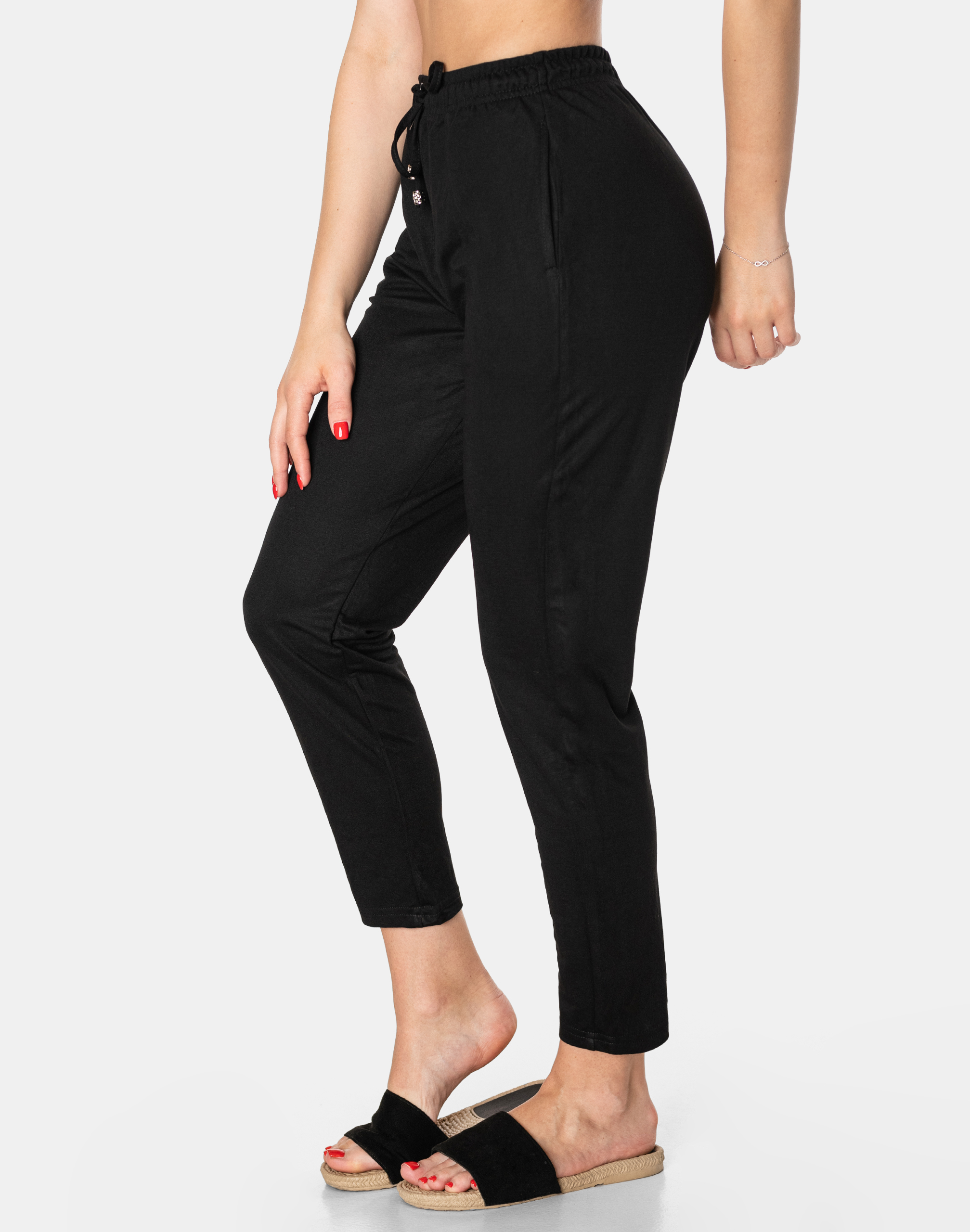 Cienkie Spodnie Damskie Bawełniane Lato 46176-1 L Kolekcja Summer Wear Collection