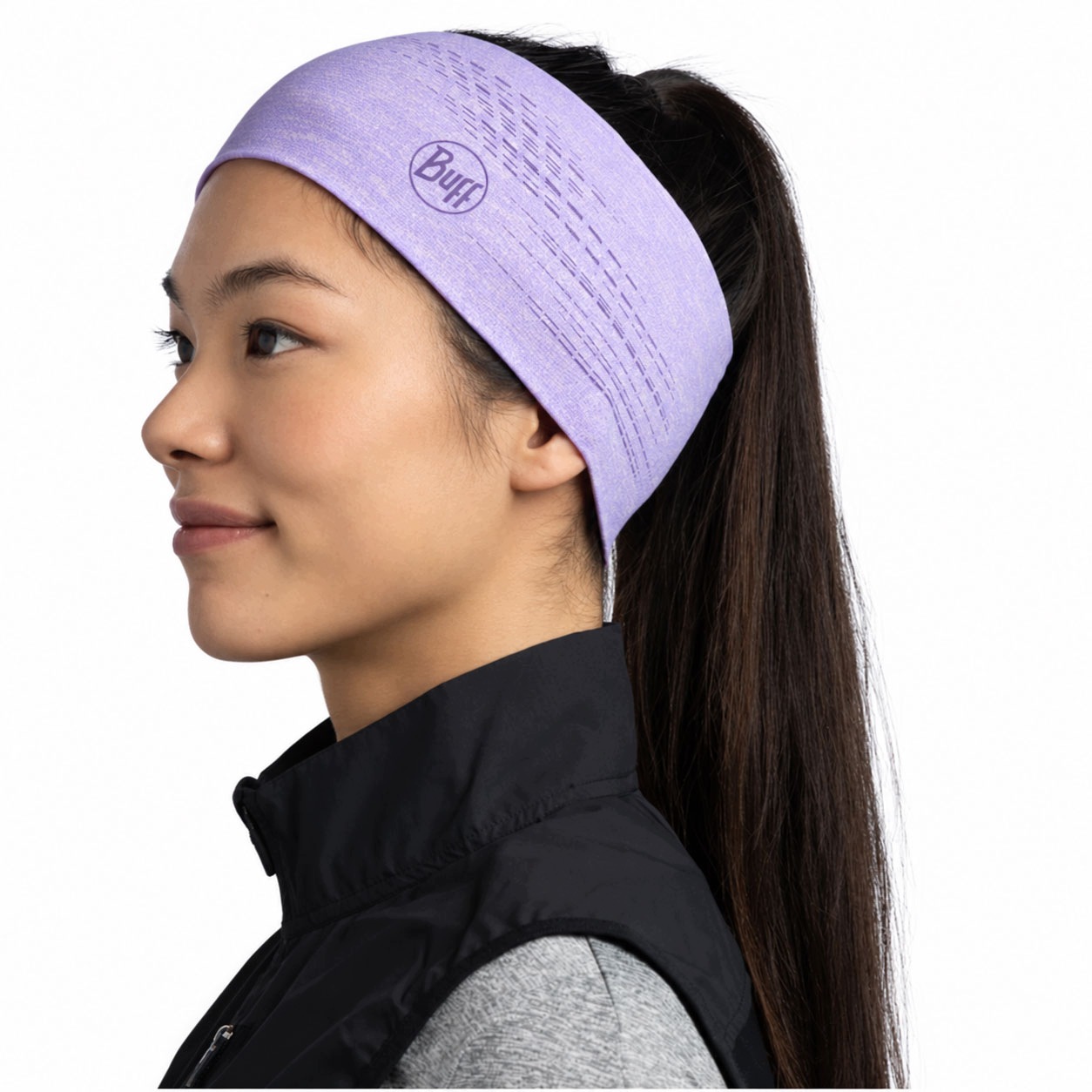Opaska sportowa odblaskowa Buff Dryflx Headband Solid Iris