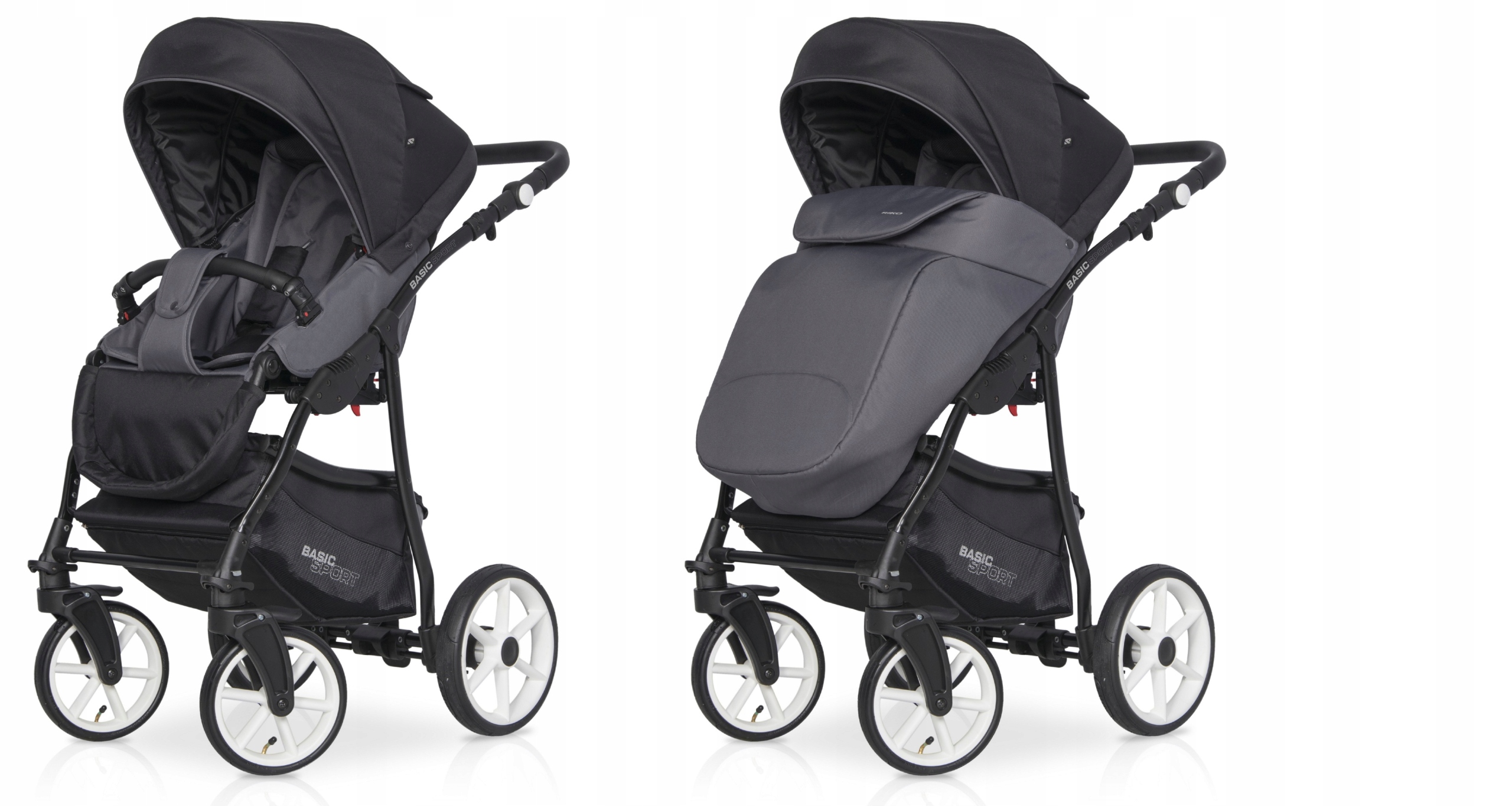 WÓZEK 3w1 WIELOFUNKCYJNY Riko BASIC SPORT CARBON Rodzaj kół Pompowane