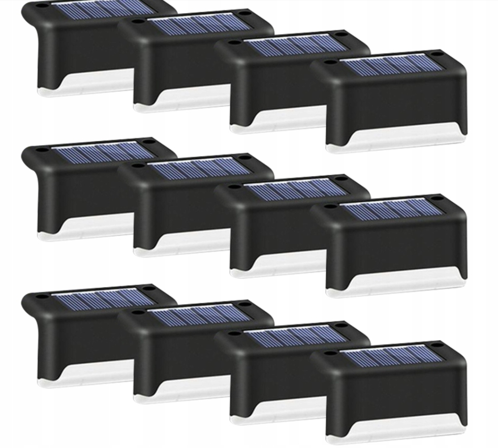 LAMPKI SOLARNE OGRODOWE LED SCHODY TARAS BALKON PŁOT x ZESTAW 12 SZTUK