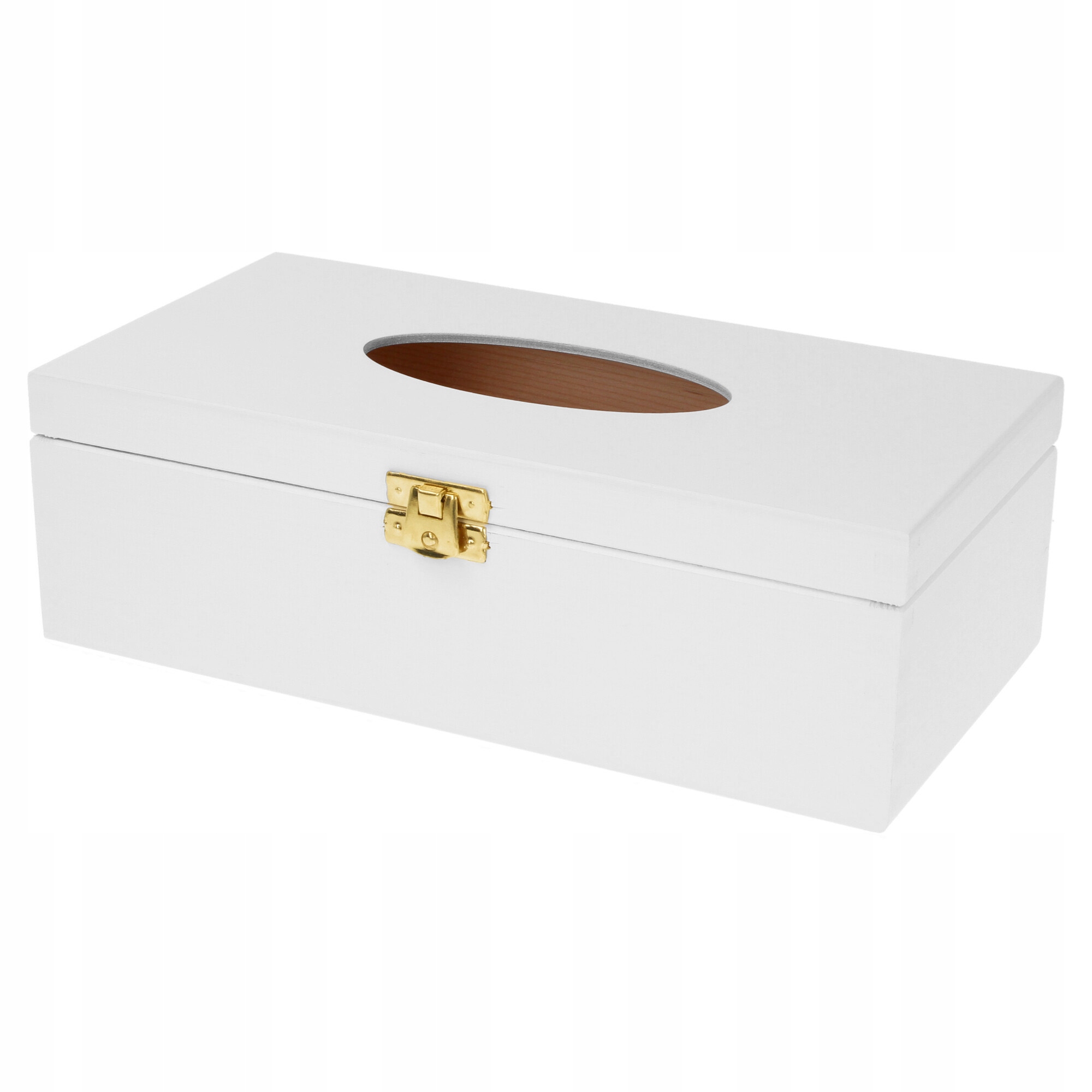 

Pudełko drewniane na chusteczki, chustecznik Biały