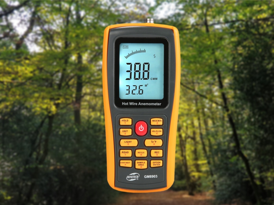 WIATROMIERZ TERMOANEMOMETR POMIAR WIATRU PRĘDKOŚCI PRZEPŁYWU Z TERMOPARĄ K Waga produktu z opakowaniem jednostkowym 0.33 kg