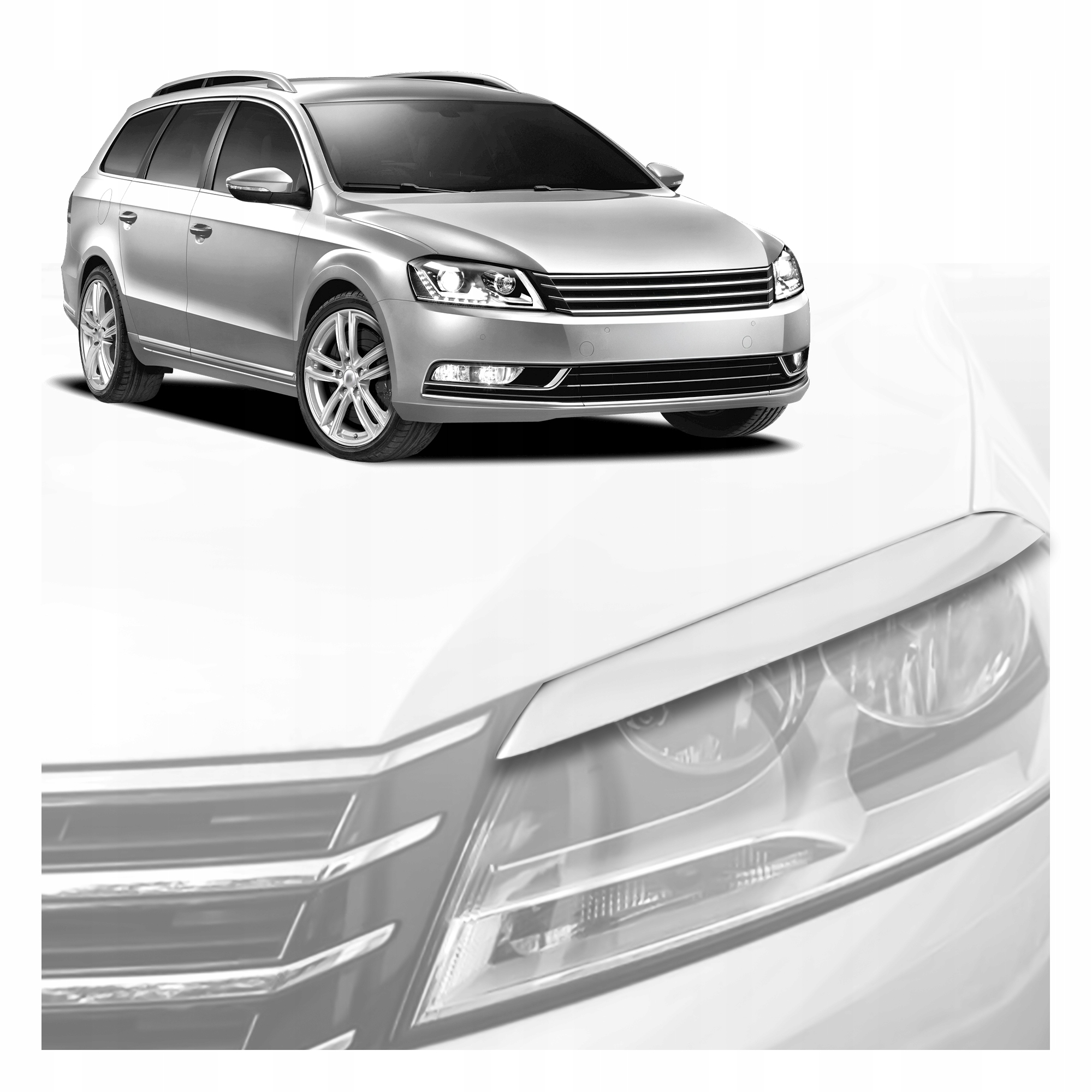 Krytky předních světlometů pro Vw Passat VII B7 2010-2014 Kombi