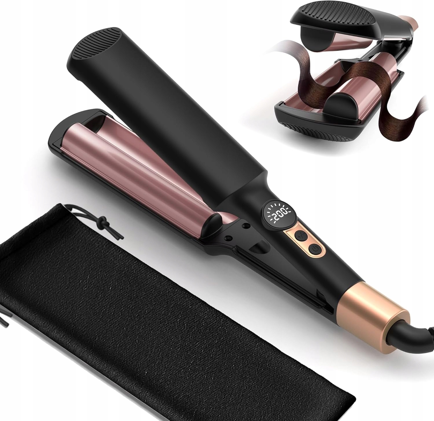 Ukliss UKDEMJ-056-2-BLACK-01 mini žehlička na vlasy/kulma