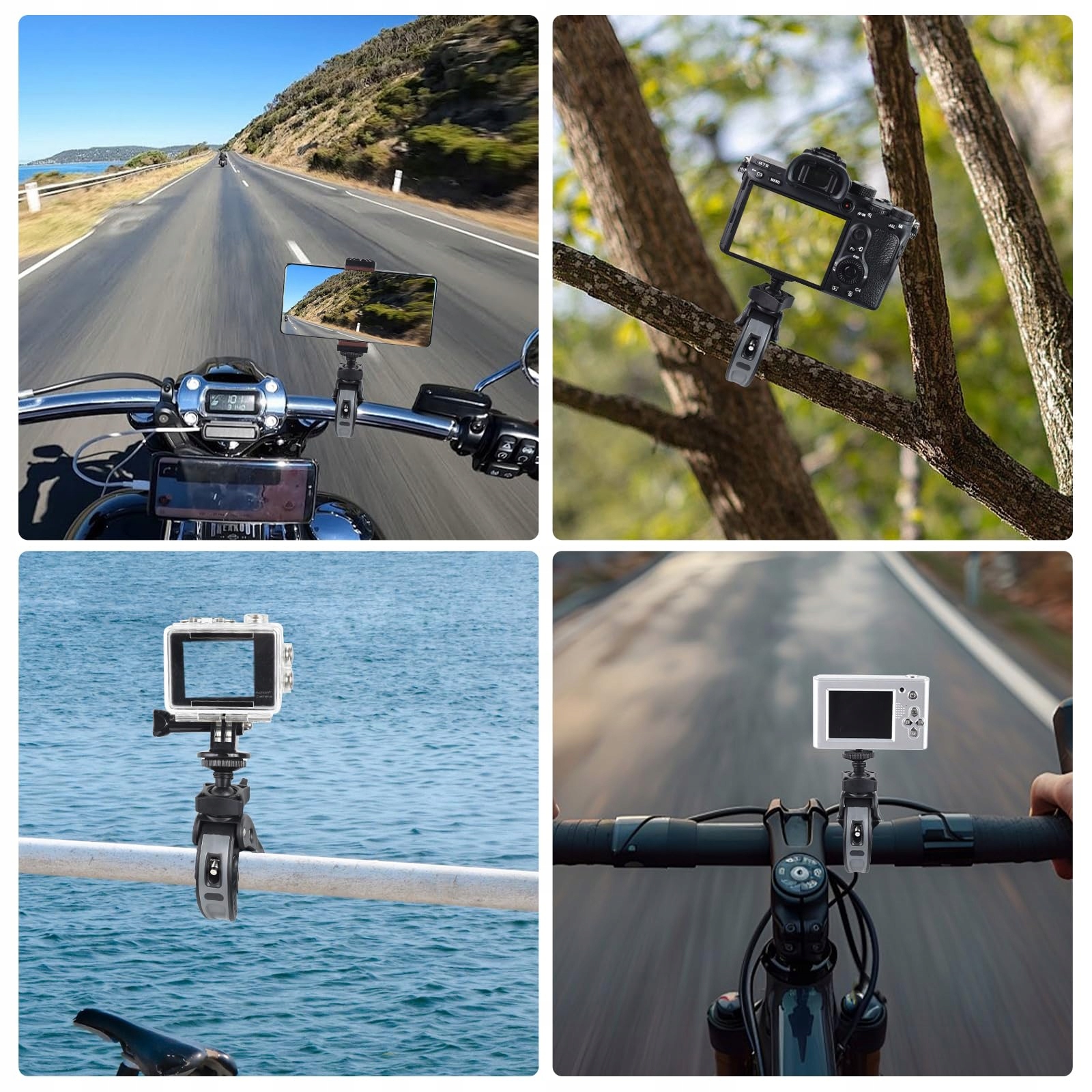 OTRAKI Uchwyt Kamery Motocykl Rower 360° z Adapterem do Gopro Insta360 DJI — miniatura 7
