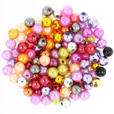 Korálky Perličky Akrylové vícebarevné 6mm 500g ~5000ks