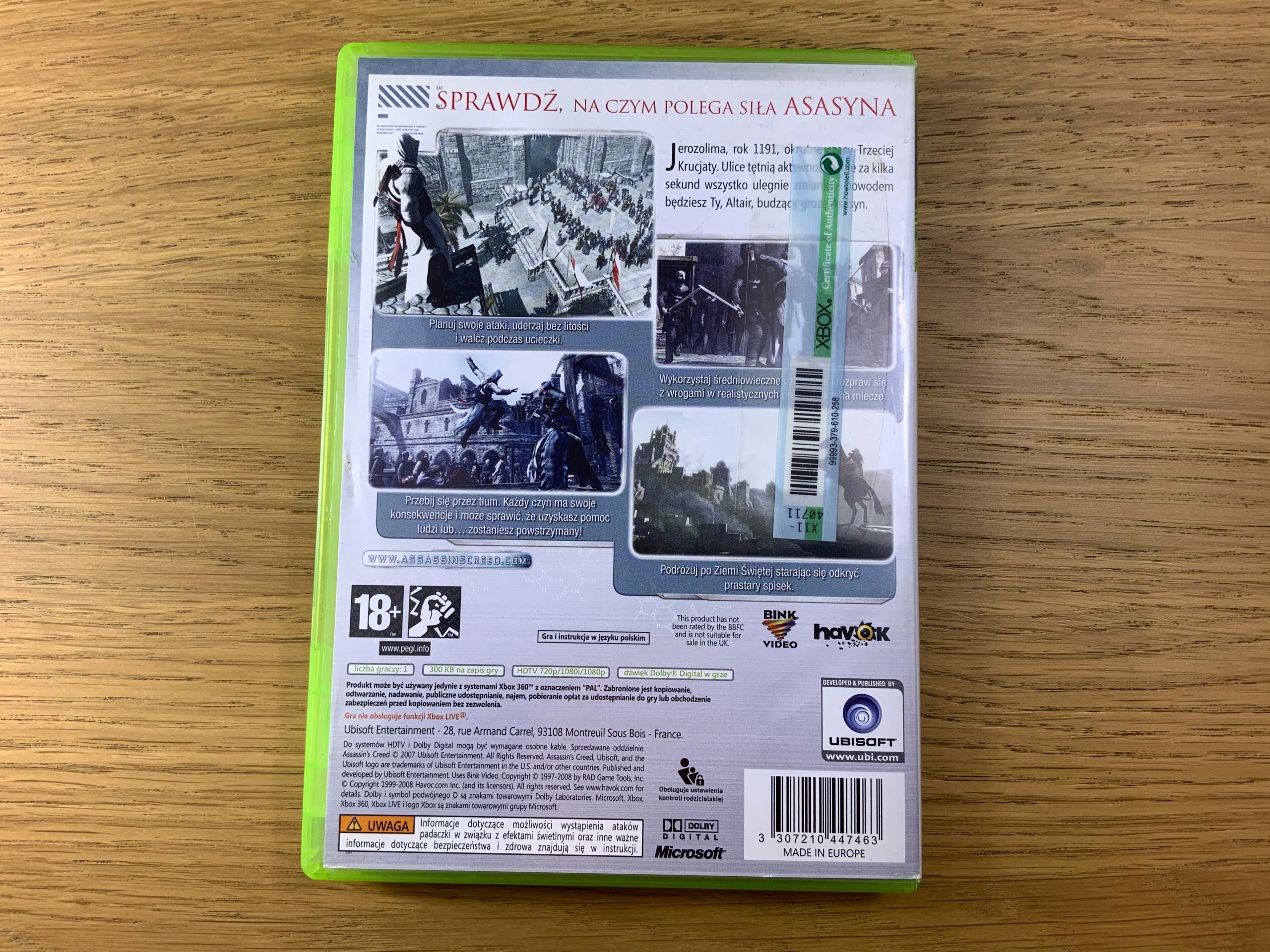 ASSASSIN’S CREED ASSASSINS 1 płyta bdb komplet PL XBOX 360 Producent Ubisoft