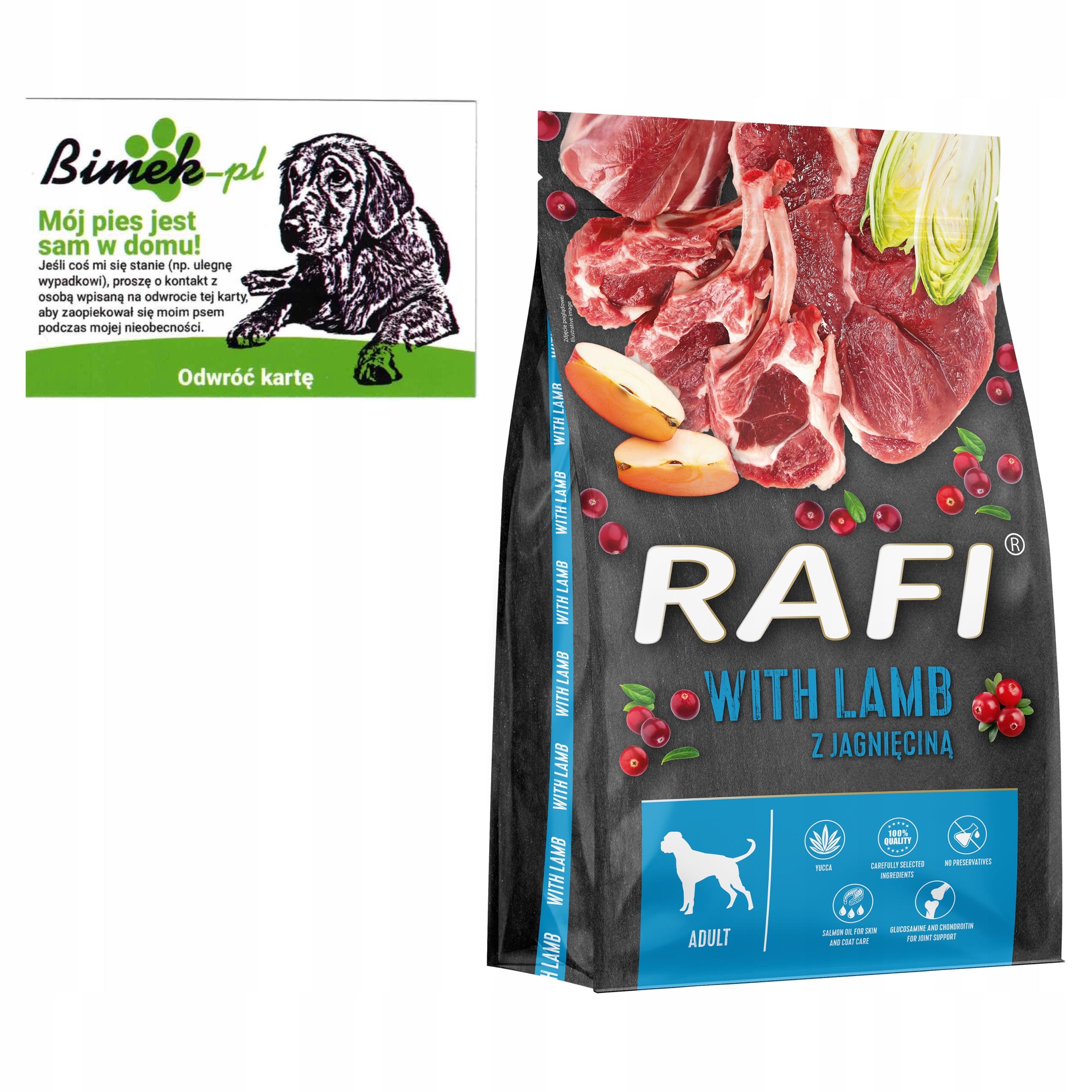 Rafi Adult Lamb 10kg z Jagnięcina karma dla psa Wizytówka "mój pies"