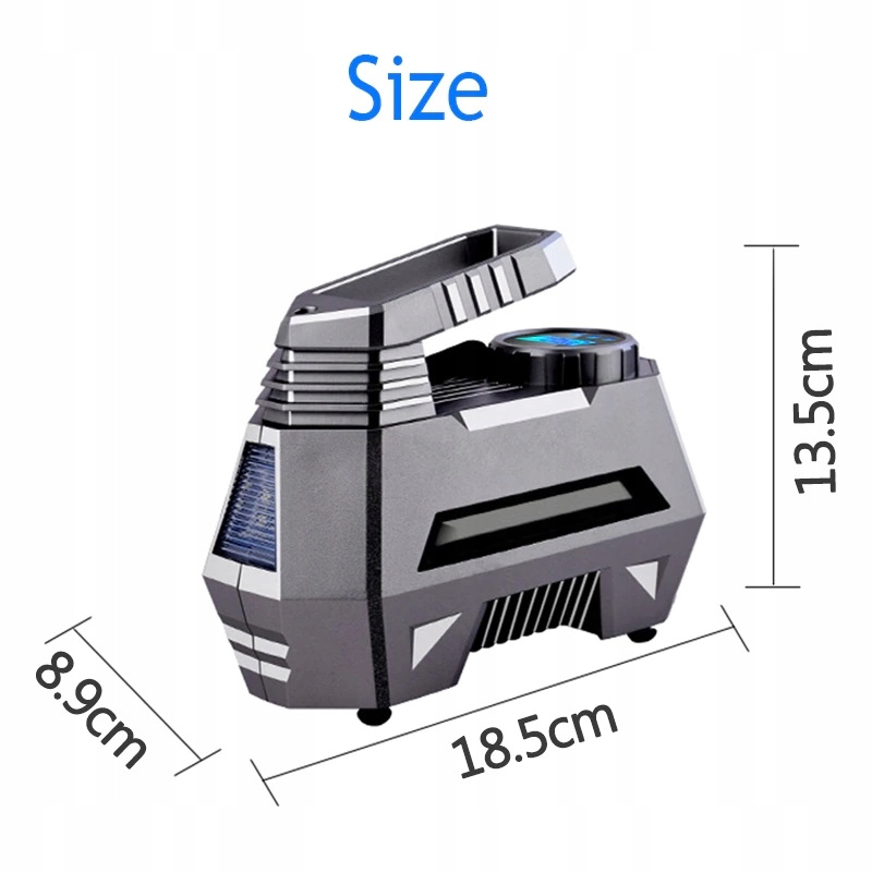 PRZENOŚNA SPRĘŻARKA SAMOCHODOWA 12V CYFROWA Waga produktu z opakowaniem jednostkowym 1.01 kg