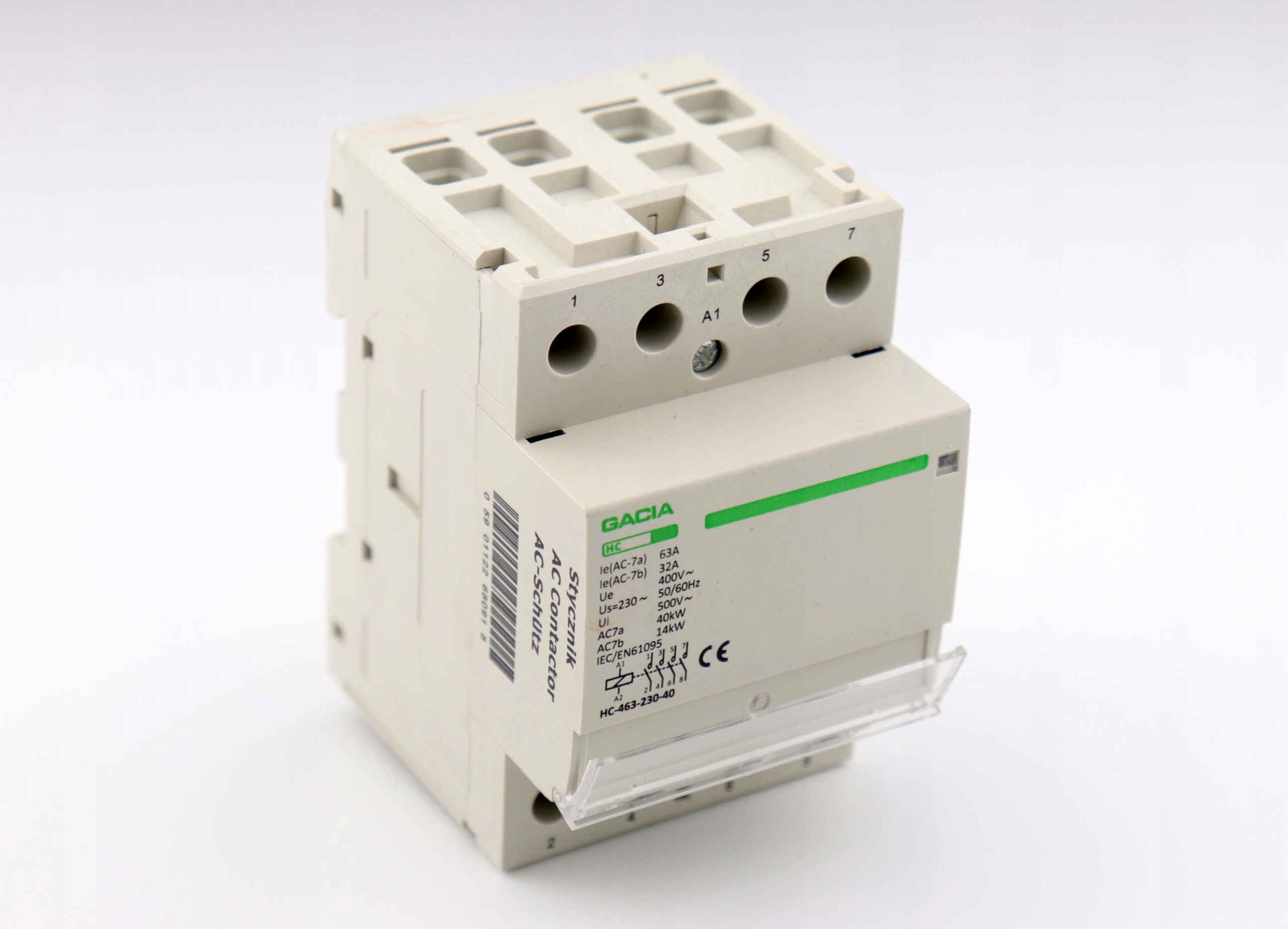 STYCZNIK MODUŁOWY 63A 3P CEWKA 230V 4 STYKI 3-FAZ Marka VCX