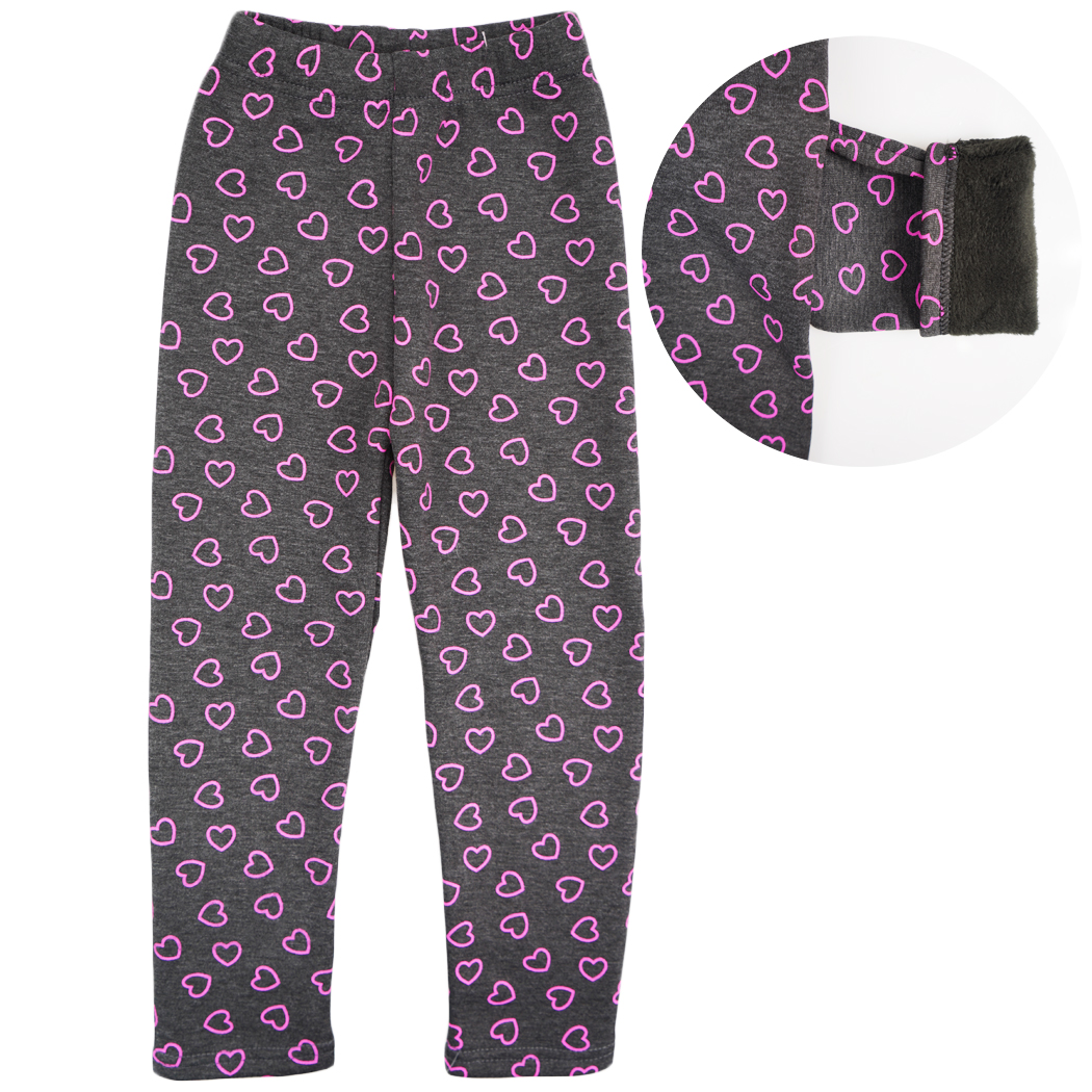 

Ocieplane Legginsy grafitowe Getry w serca 104/110