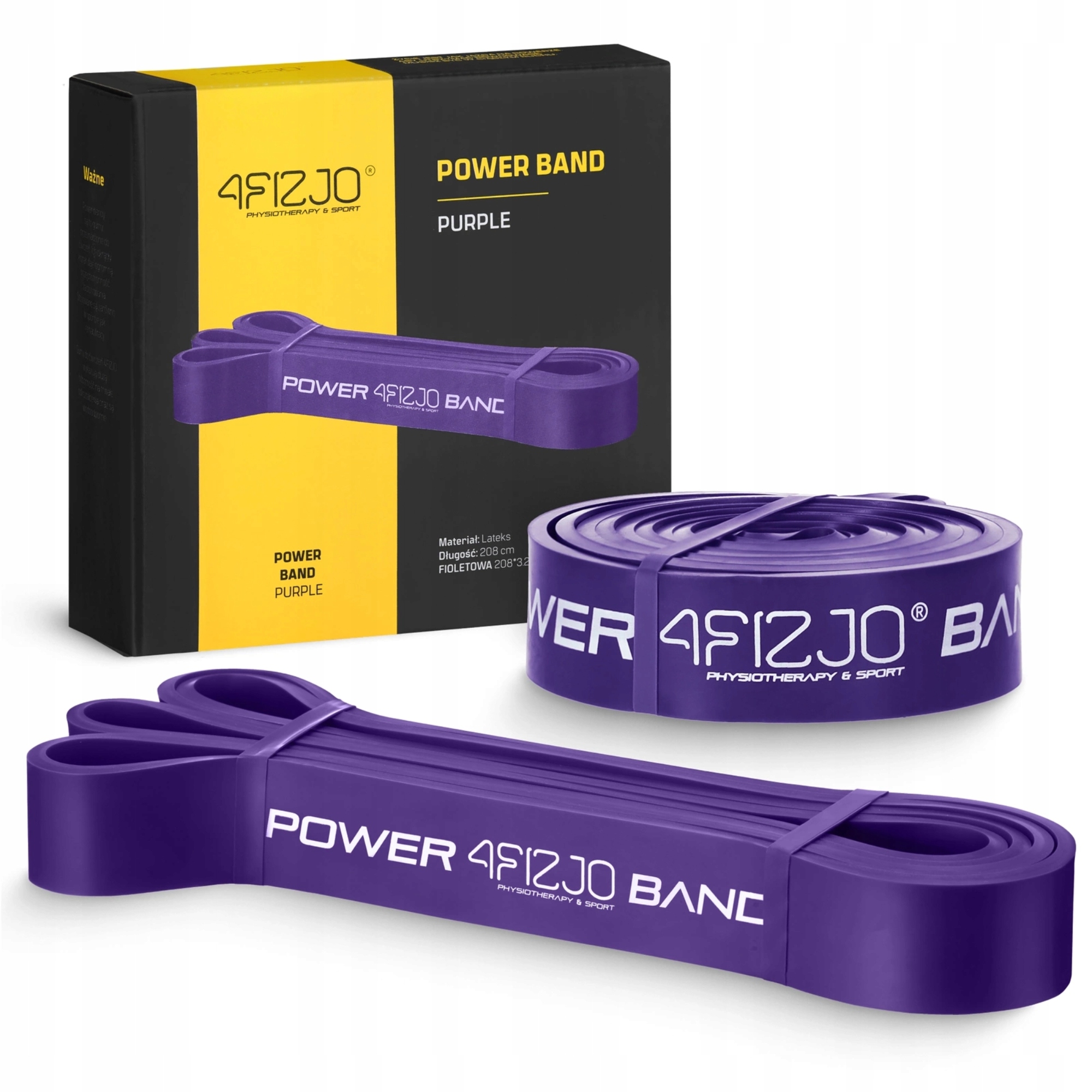 Guma do ćwiczeń i treningu Power Band 4FIZJO Fioletowa, 17-26kg