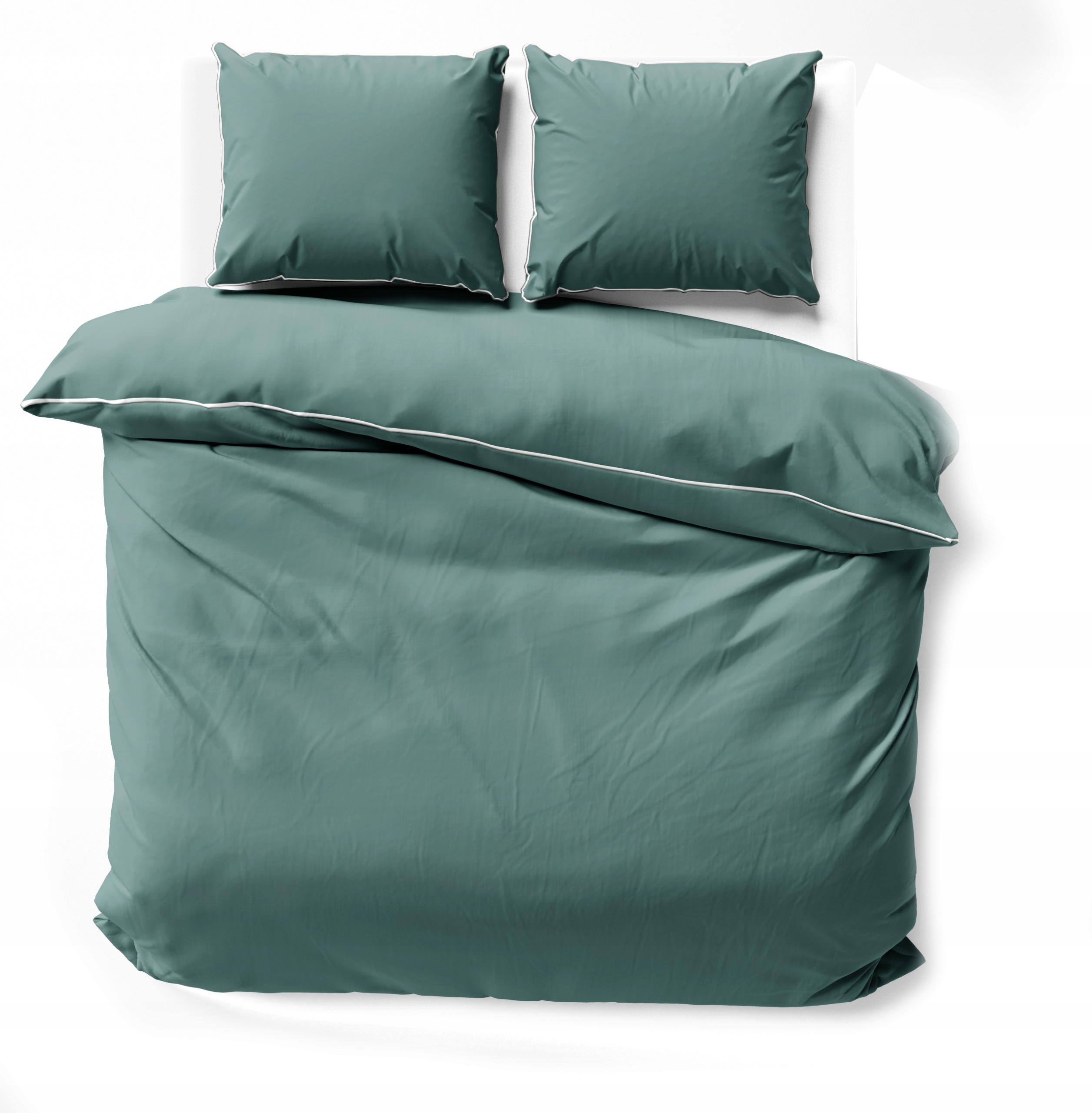 Saténová Povlečení ložního prádla, jednobarevná, mátově modrá, 160x200, elegantní makosatin