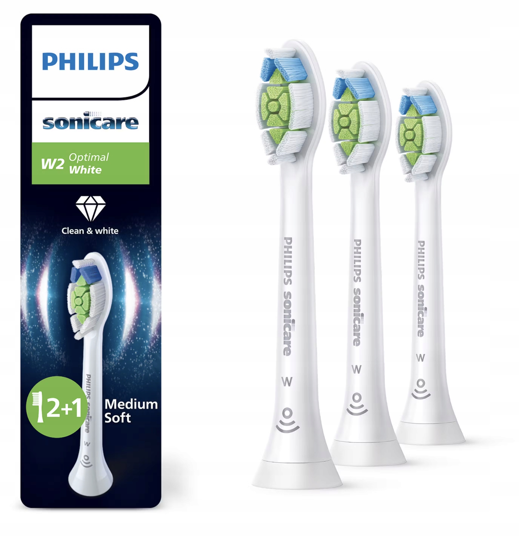 Końcówki do szczoteczek Philips Sonicare W2 Optimal White 3 szt białe