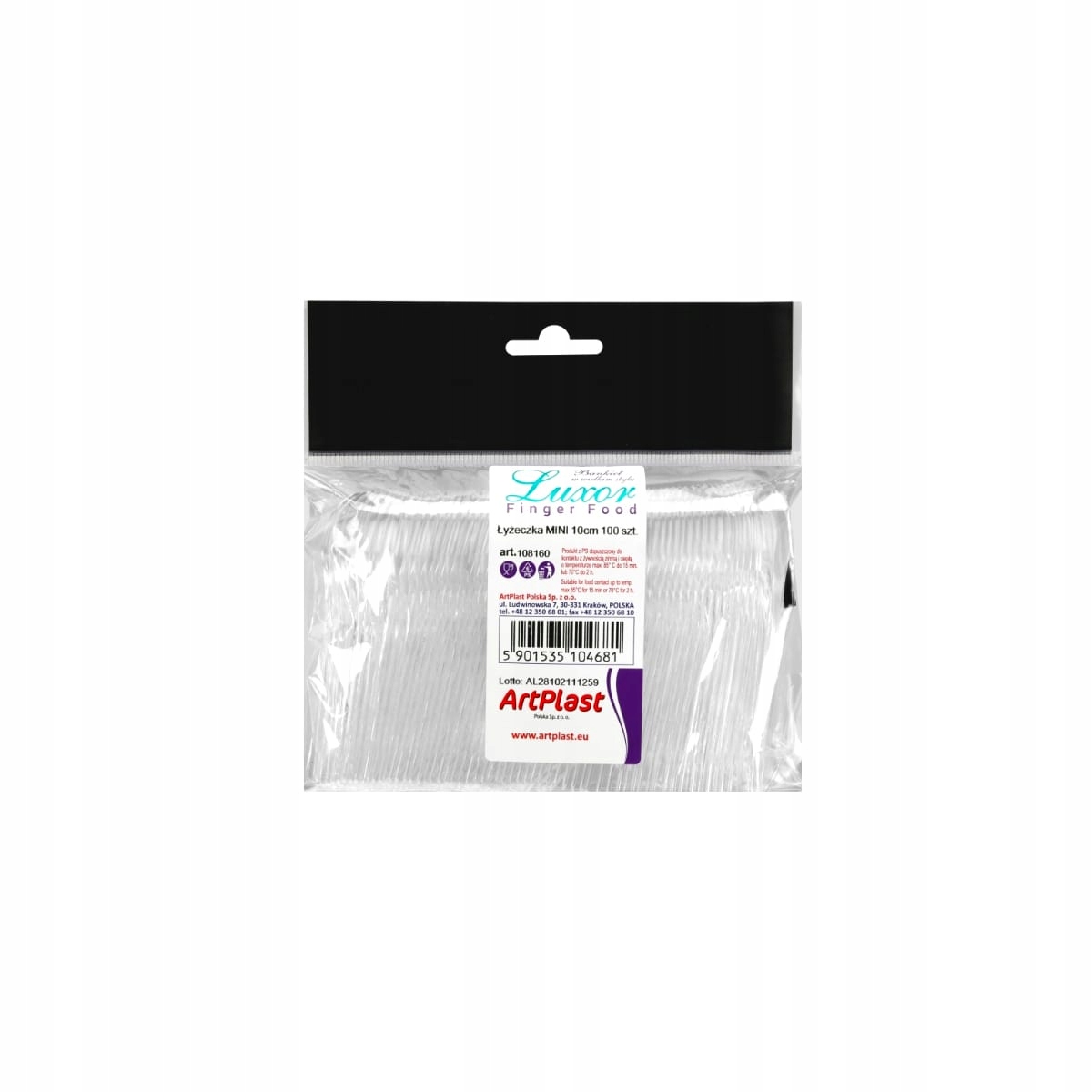 Łyżeczka MINI do deserków 10 cm a'100 wielokrotnego użytku / ArtPlast