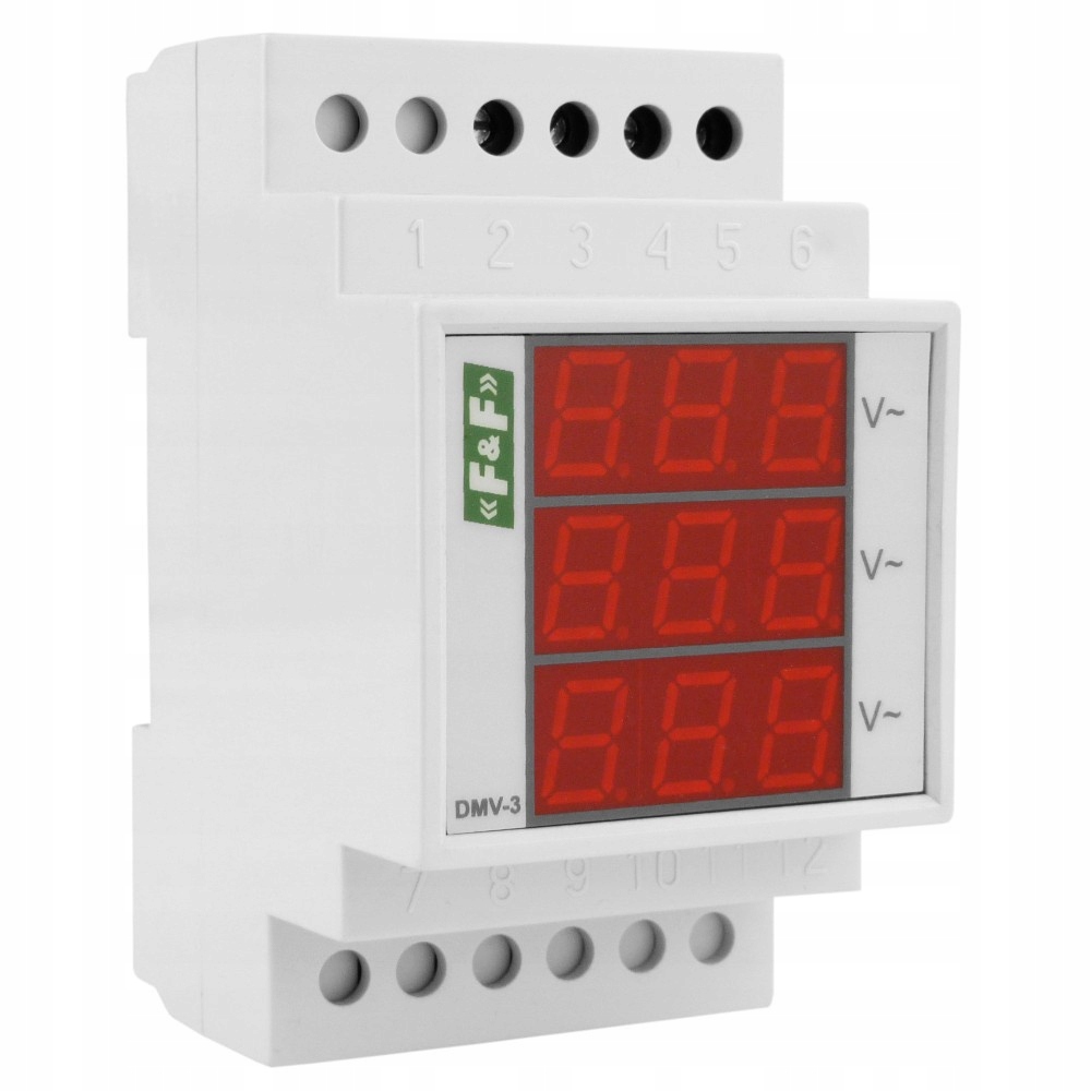 3-fázový voltmetr s indikátorem napětí 100-300 V DMV-3 F&f