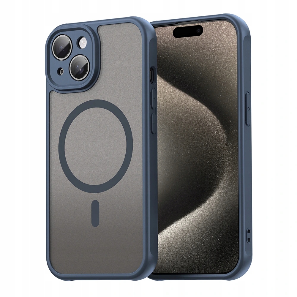 Techsuit HaloFrost II MagSafe ochranný kryt na iPhone 15 Plus tmavomodrý