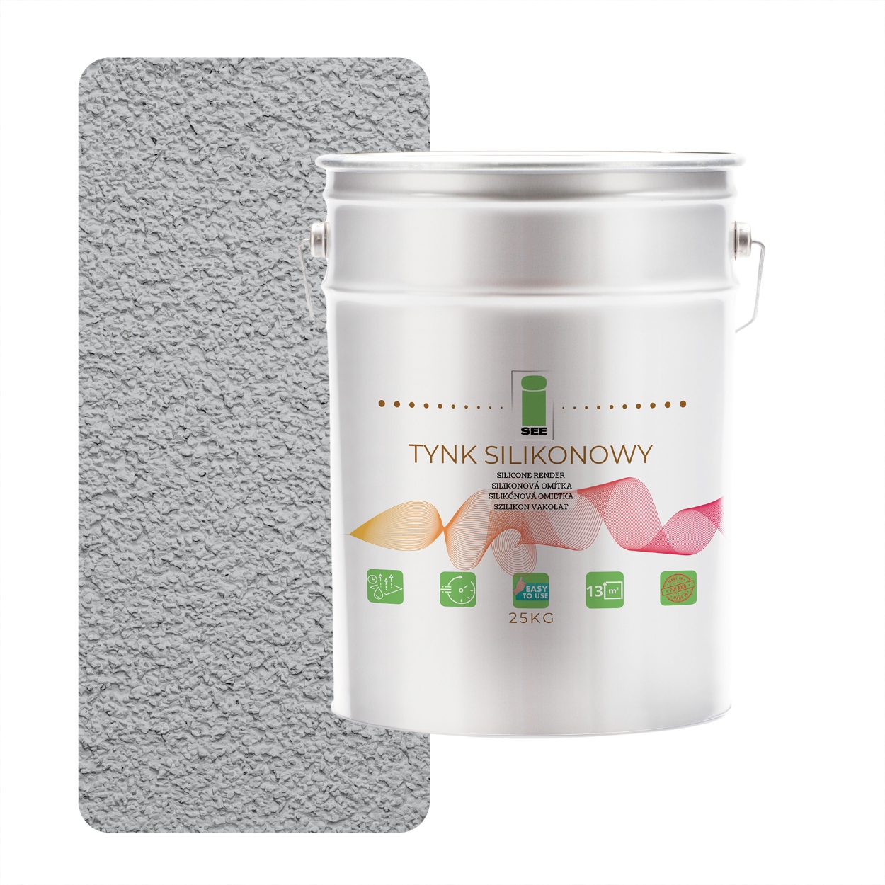 Silikónová Omietka Fasádna Sivá Svetlá 1.5MM Paropriepustná 25KG