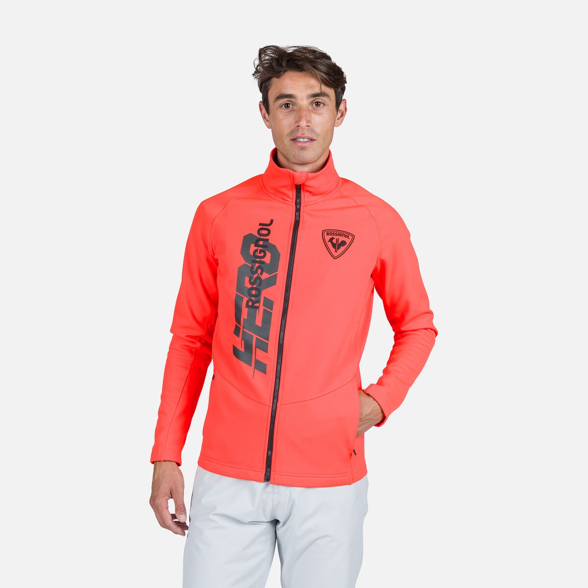 Lyžařské termo triko Rossignol Hero Classique Clim Full-Zip Top Neonred XL
