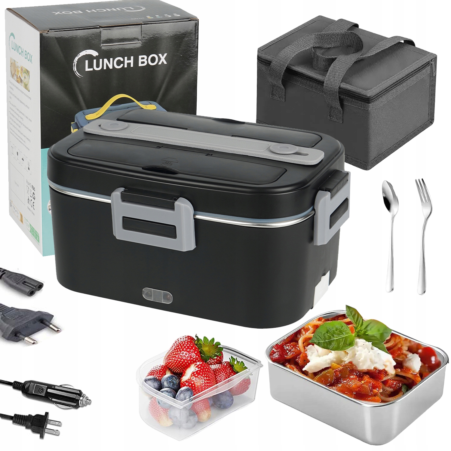 Elektrický Ohřívač Jídla Lunch Box 1,8 L Rychlý Ohřívací 12 V 24 V 220 V Termotaška