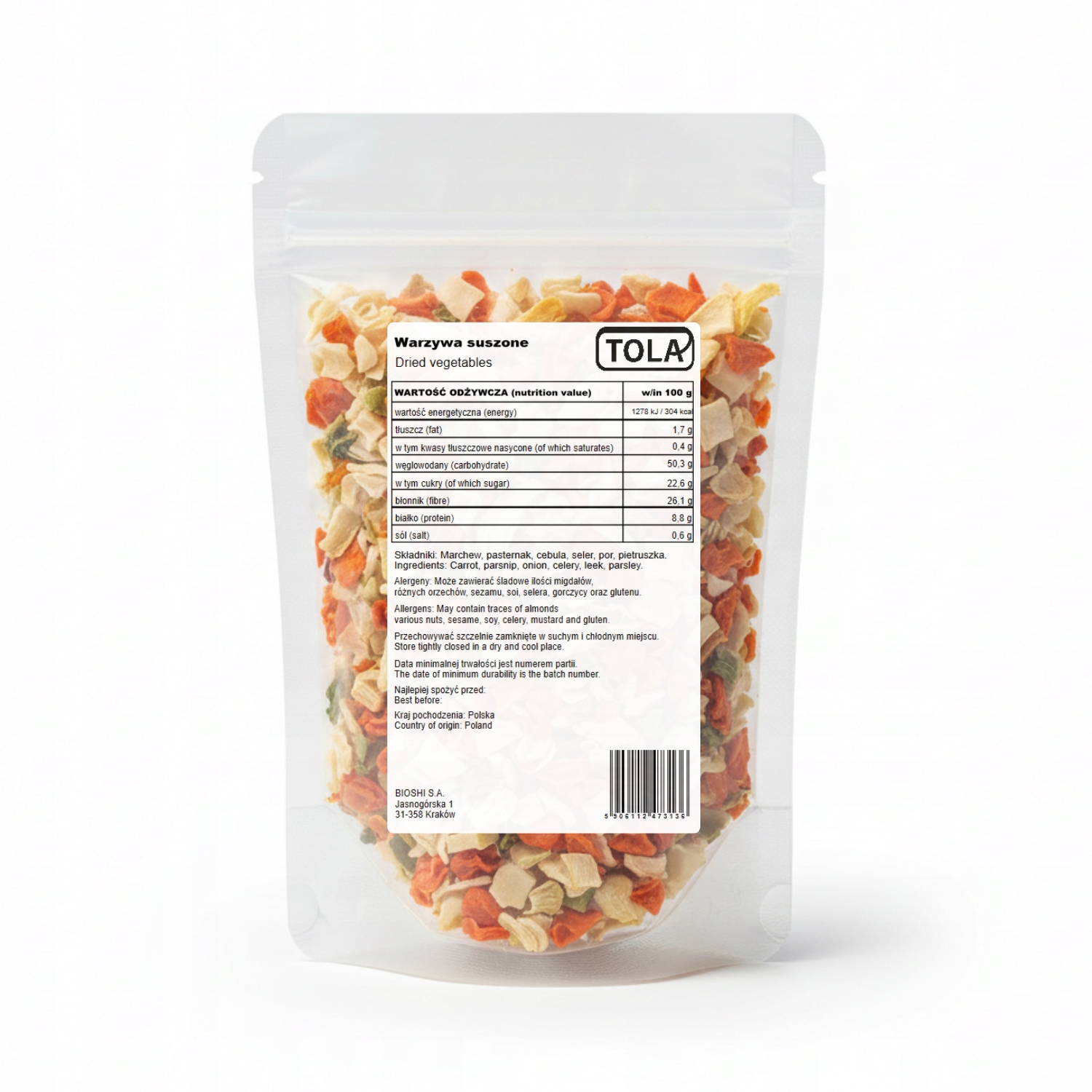 Levně Sušená zelenina 5 kg – přírodní a aromatická, vysoká kvalita Tola