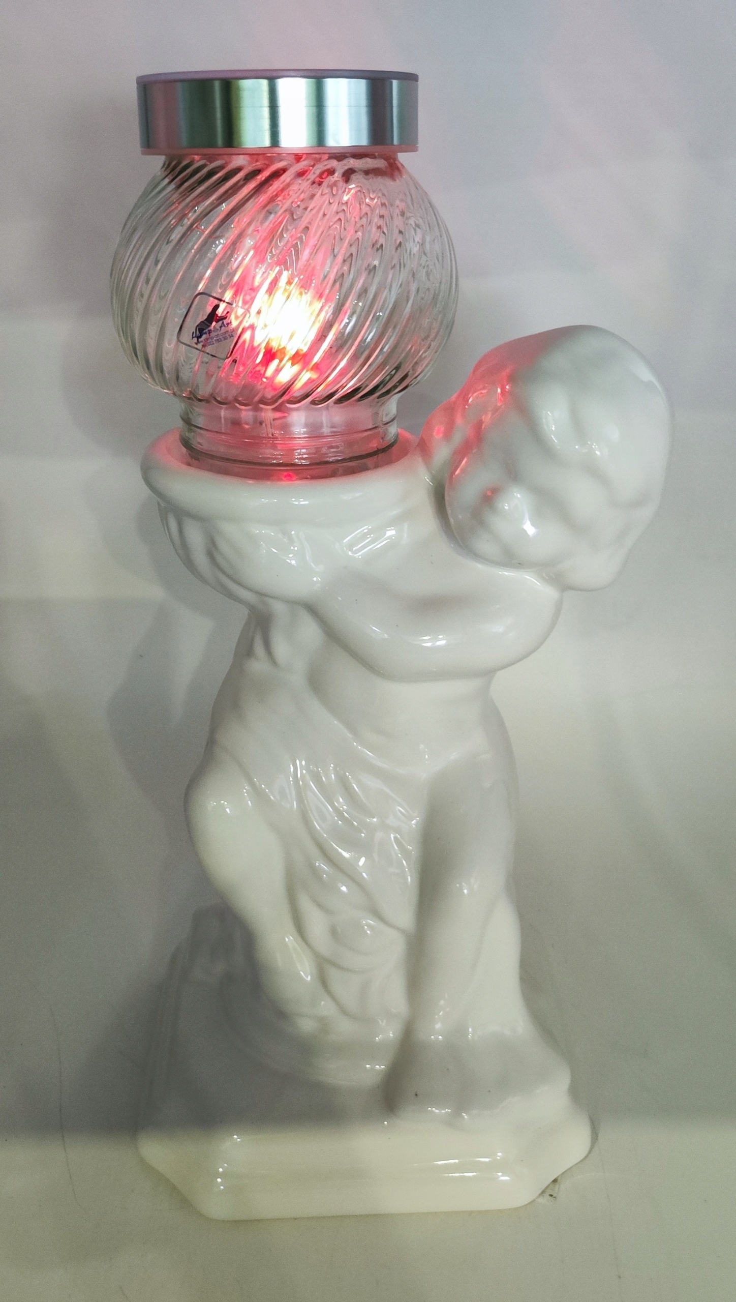 Porcelánový anjel ZC-A3B biely solárny duo Cz/ kus