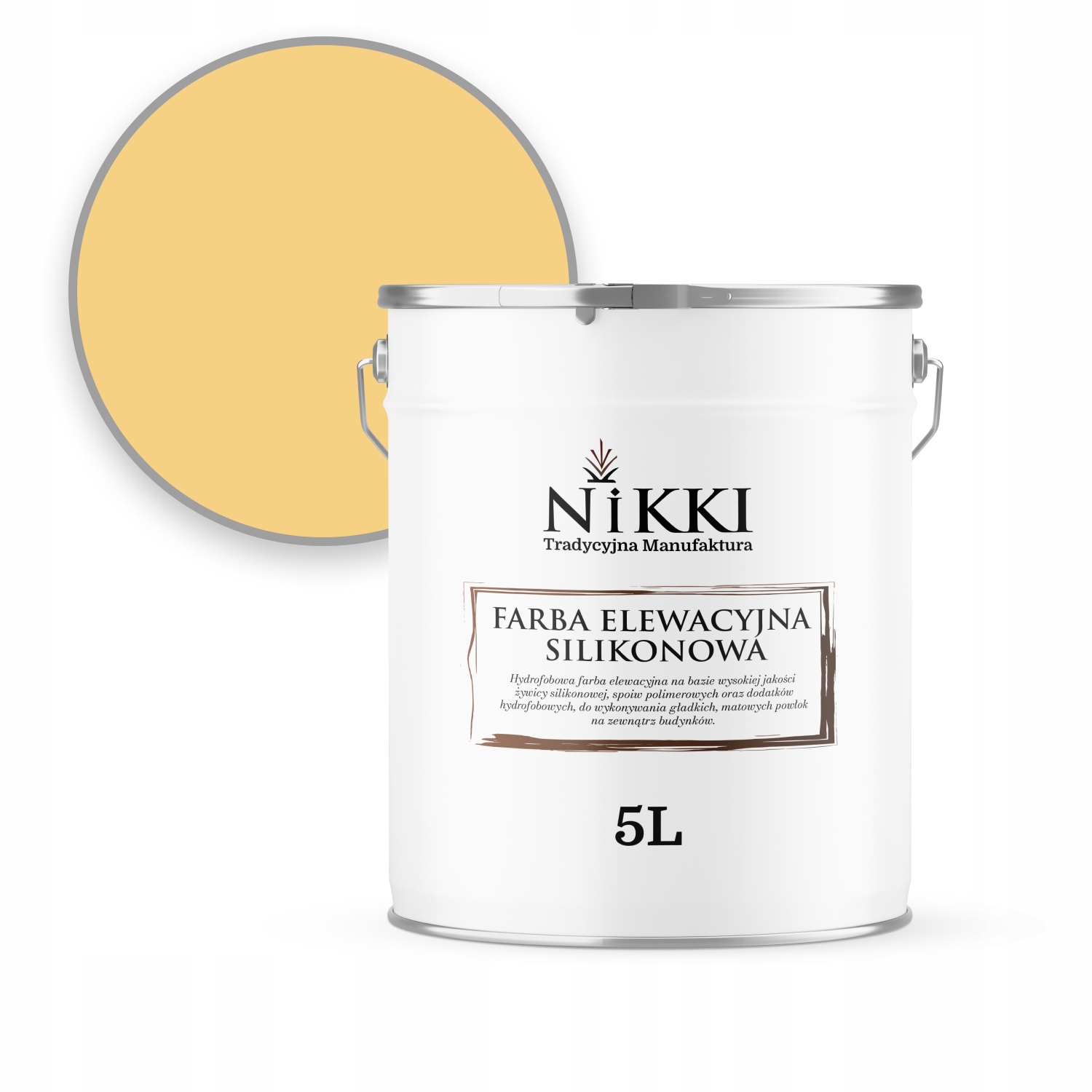 Fasádna Farba Silikónová 5 L Žltá F645 Odolná Voči Zelenaniu
