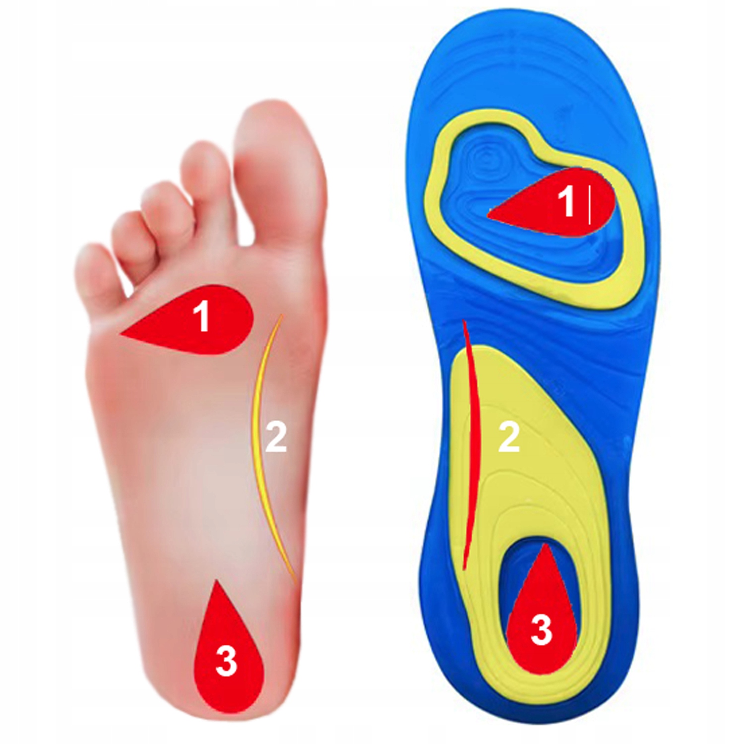 2x WKŁADKI ŻELOWE DO BUTÓW ROBOCZYCH NA CODZIEŃ MASUJĄCE KOMFORT ROZM 42-47 Model MAT-T-335