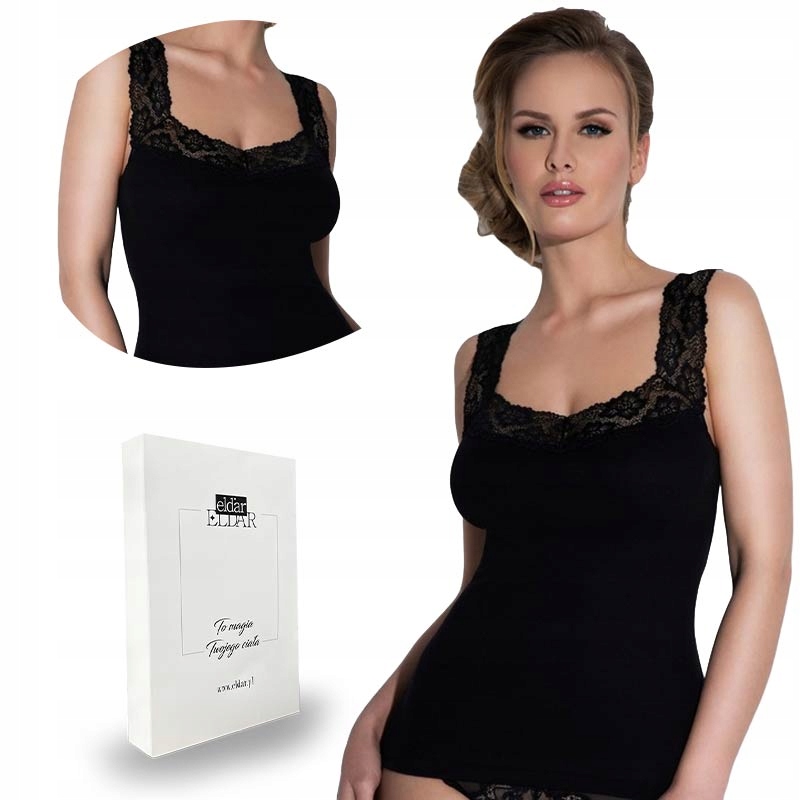 Koszulka z koronką Eldar Arietta Czarny M