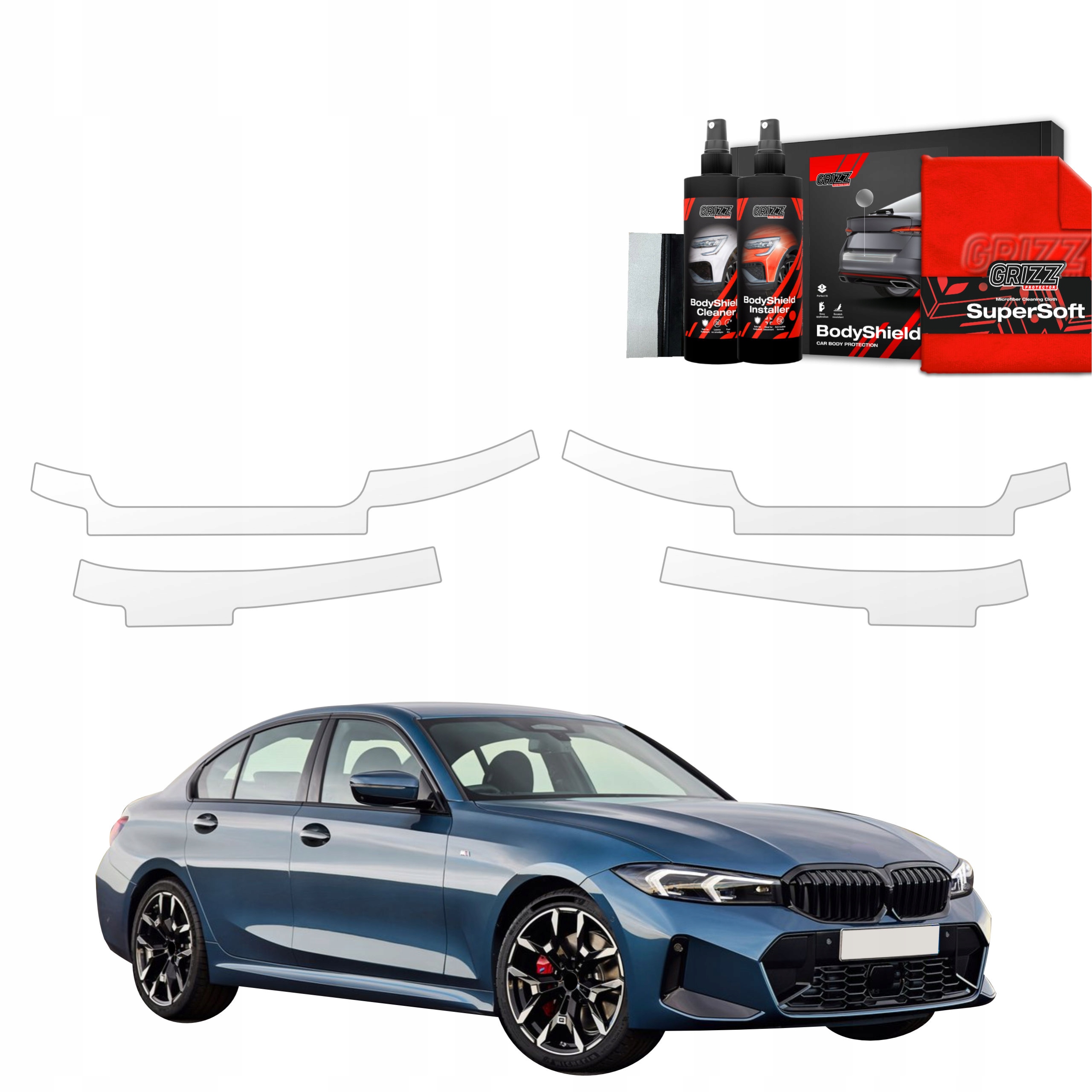 4v1 Fólie Ppf dýha na prahy pro Bmw 3 Sedan (2025) Grizz