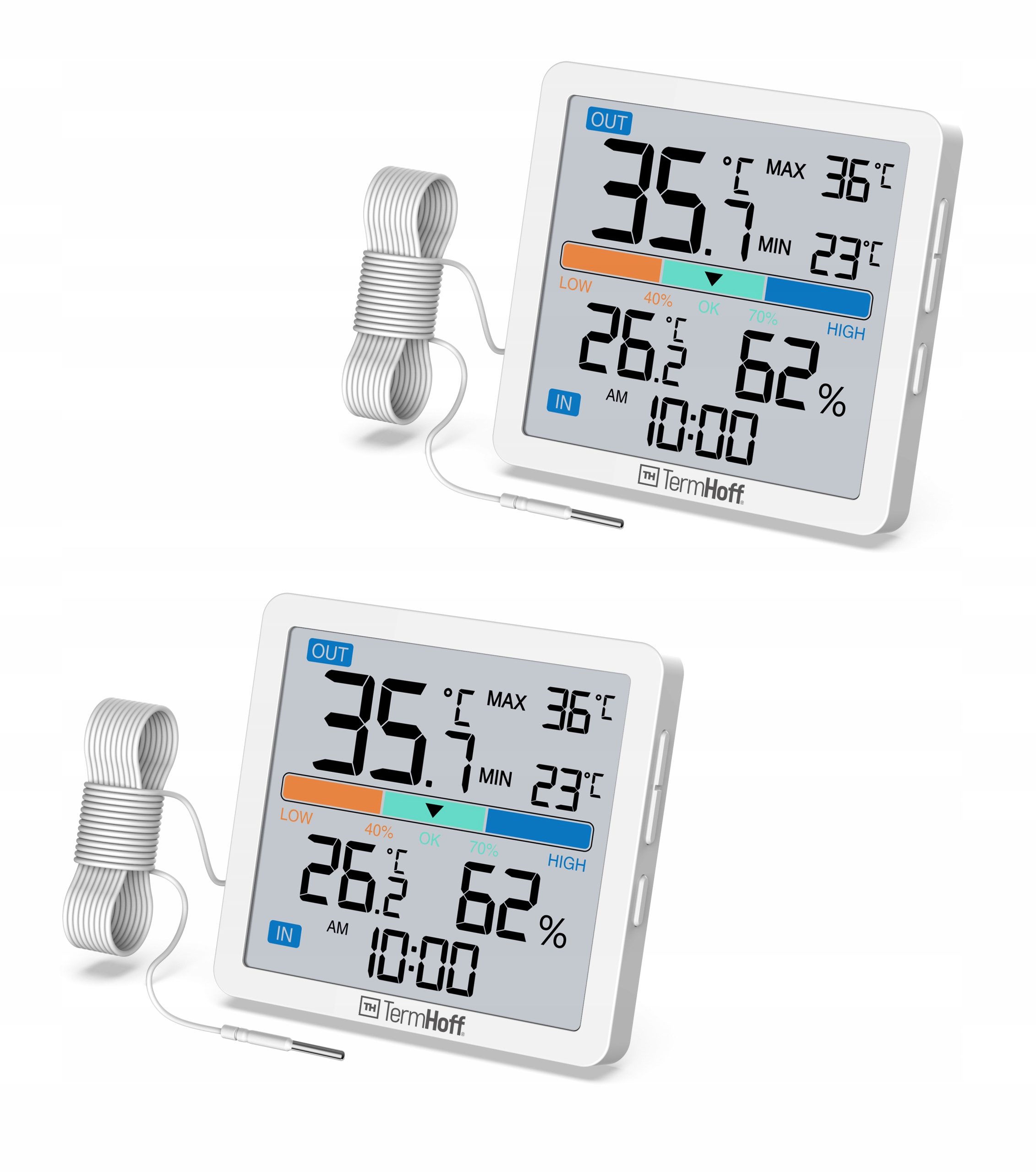 Levně Teploměr Monitor teploty vlhkosti Časovač Sonda TermHoff THM-04
