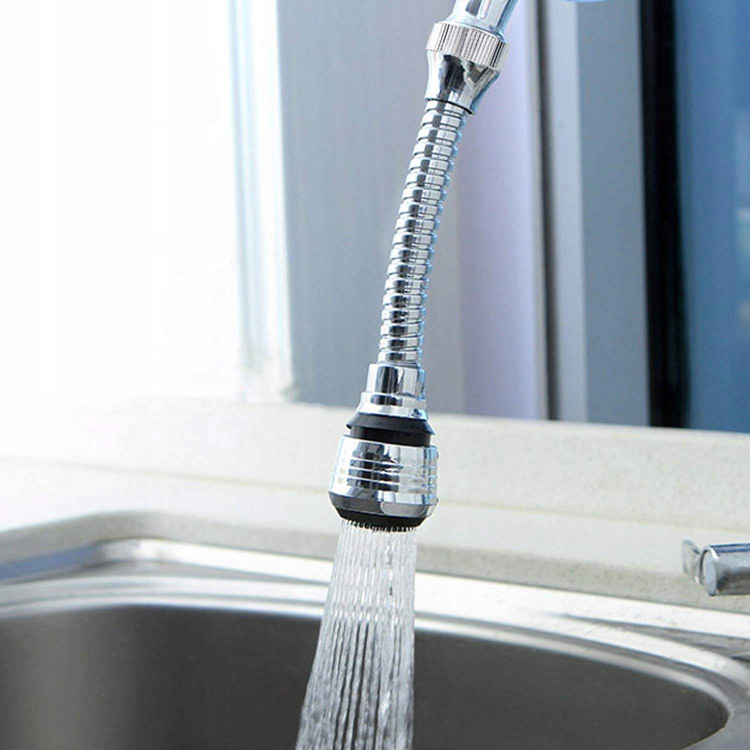 ELASTYCZNA PRZEDŁUŻKA KOŃCÓWKA KRANU BATERII PERLATOR DŁUGI UNIWERSALNY Kolor chrom