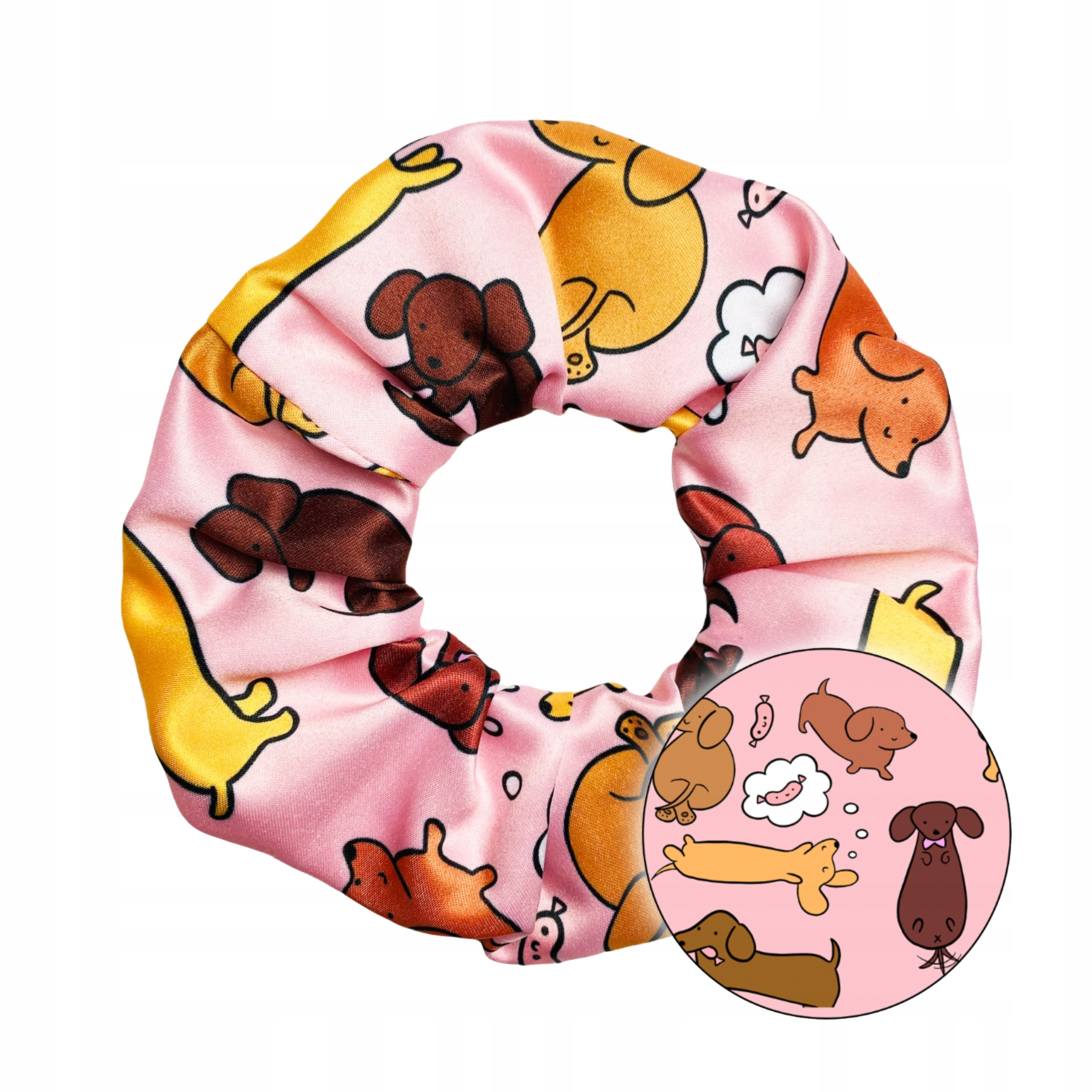 

Scrunchie z psem Jamnikiem gumka do włosów