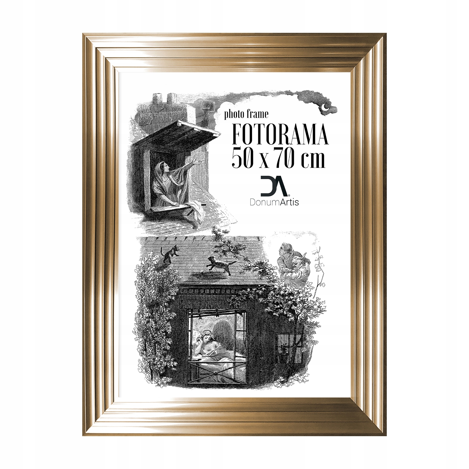 Fotorama Malaga zlatá 50x70 schodišťové svítidlo 65x85