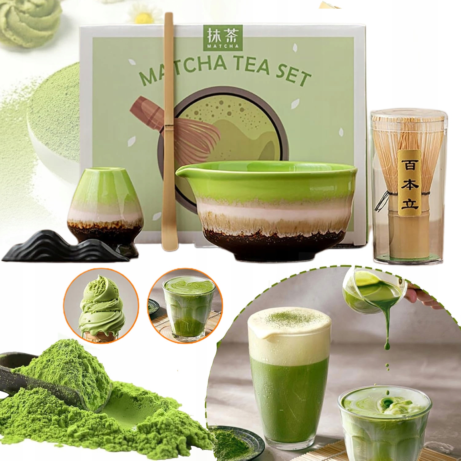 Bambusowy Zestaw Prezentowy Do Herbaty Matchy Chashaku Trzepaczka Łyżka