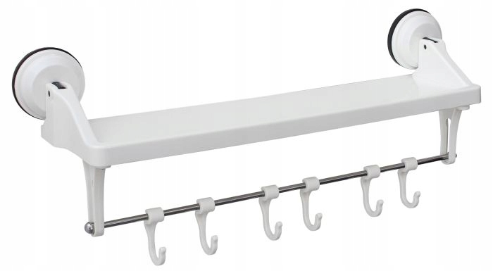 Półka z wieszakami Storage Rack With Hooks White EuroTrail W-wa