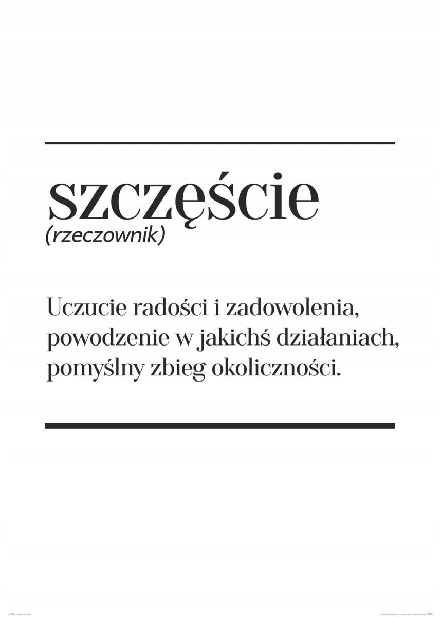 

Szczęście definicja Duży Plakat na ścianę 50x70 cm