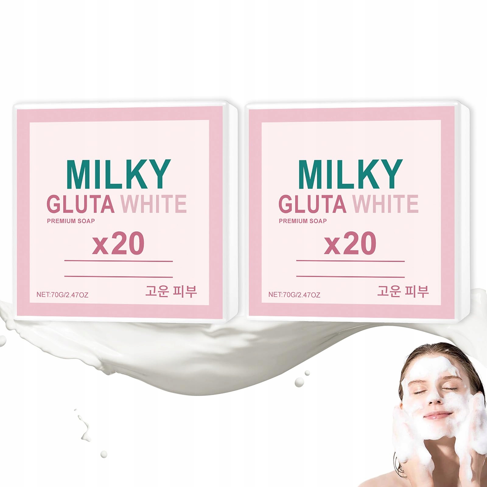 Mýdlo Milky Gluta White Soleneva 77 G 2 kusy na obličej a tělo