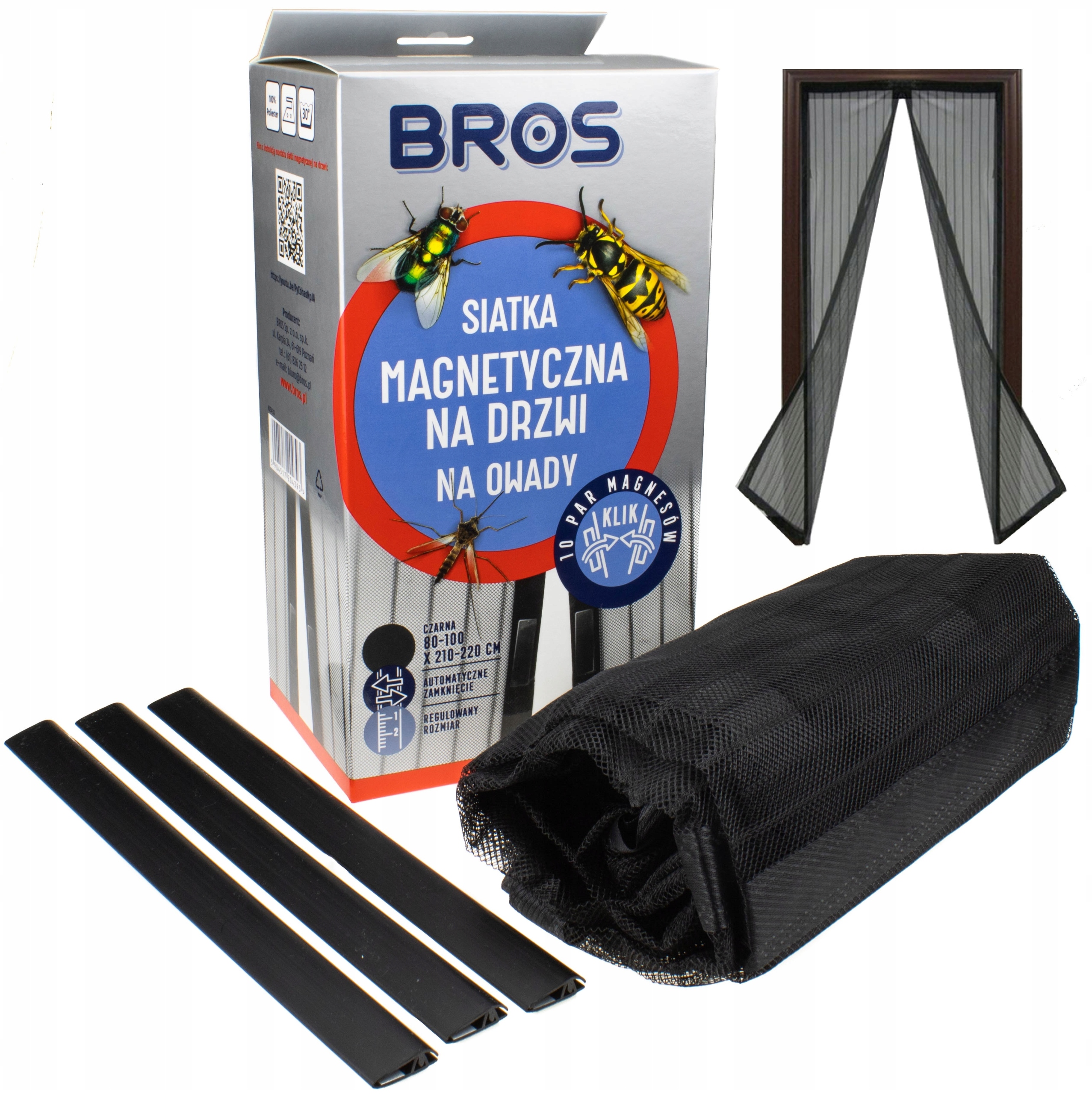 

Bros siatka na drzwi magnetyczna 100x220 czarny