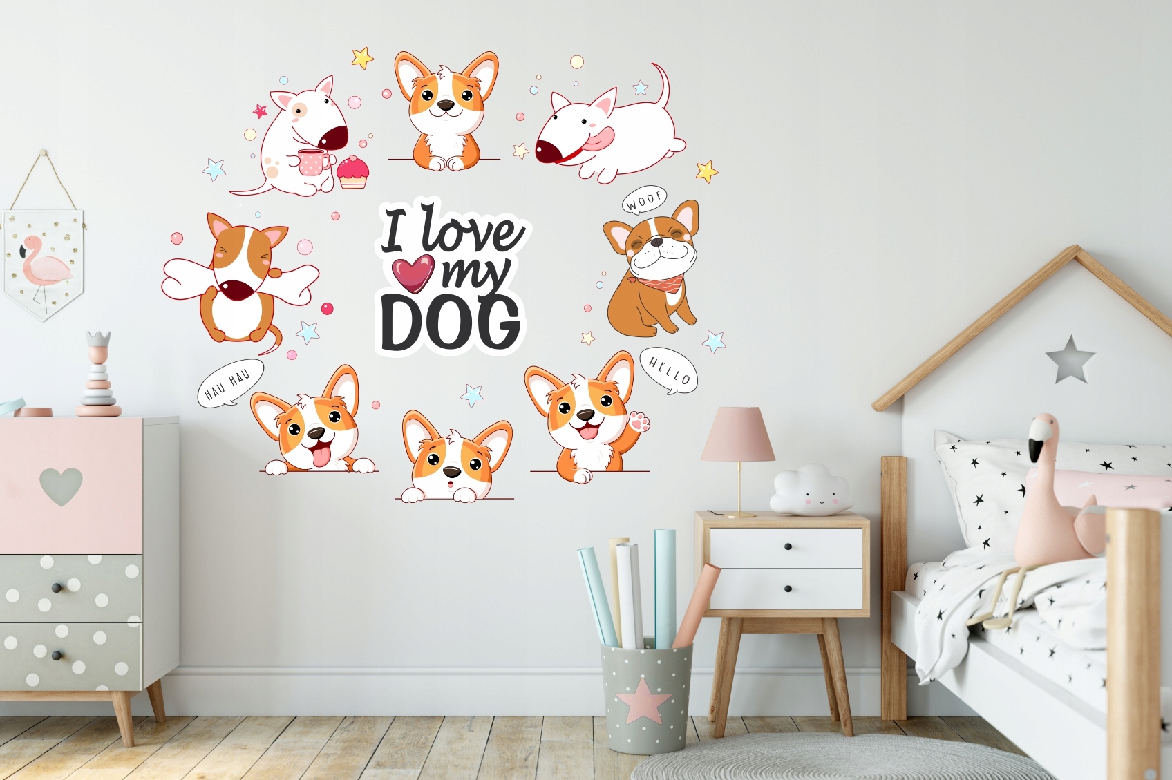 NAKLEJKI NA ŚCIANĘ PIESKI DOGS 50x100cm PSY1 Marka inna