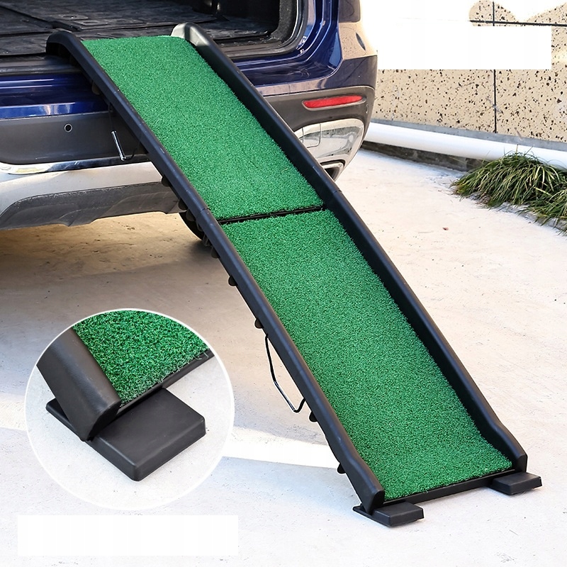 Levně Skládací žebřík pro zvířata – pomocné schody pro psa a kočku, zelená barva