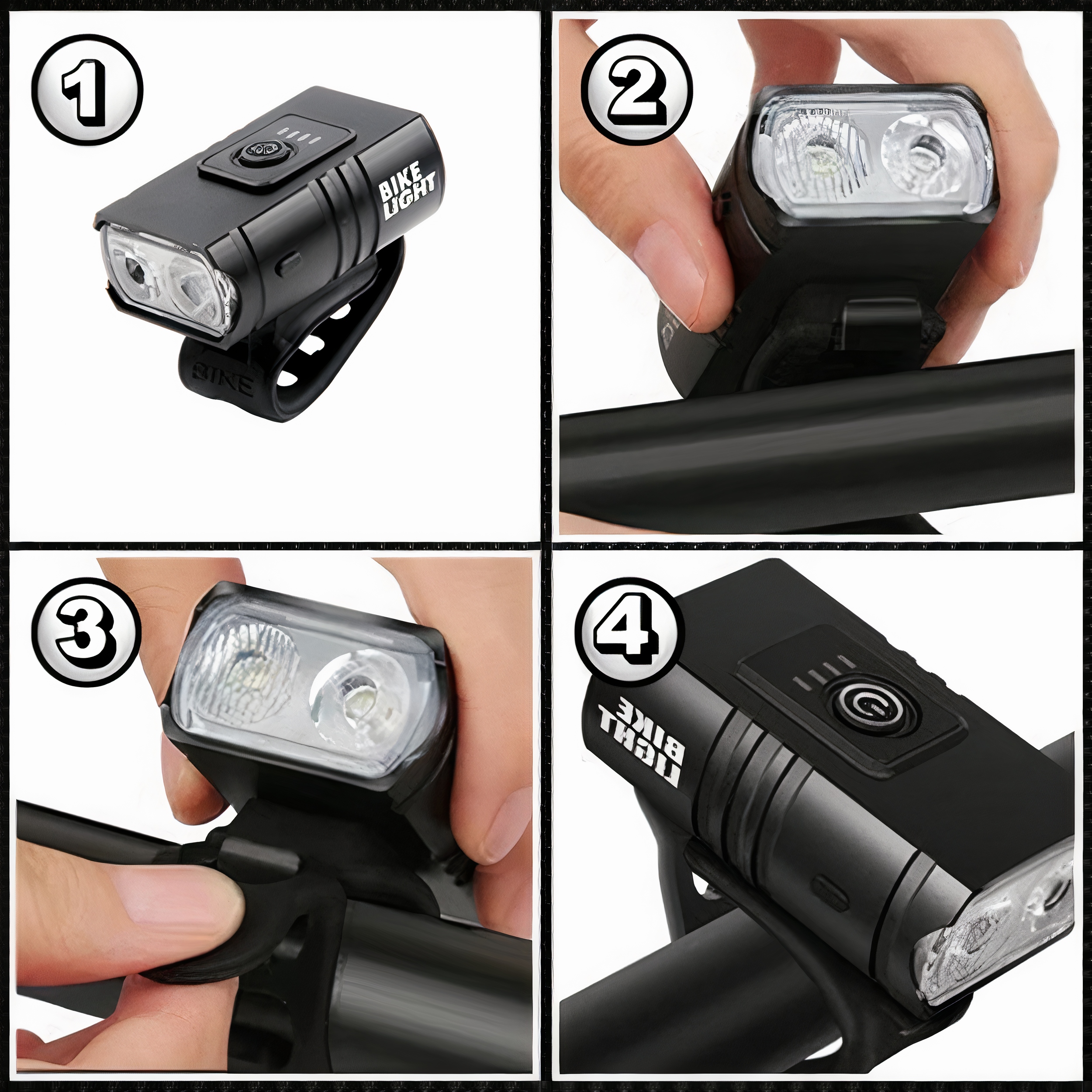 MOCNA LAMPKA ROWEROWA PRZEDNIA TYLNA LED WODOODPORNA AKUMULATOR USB ZESTAW Liczba trybów świecenia 6