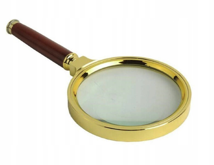 LUPA RĘCZNA KLASYCZNA ZŁOTA SZKŁO Elegancka