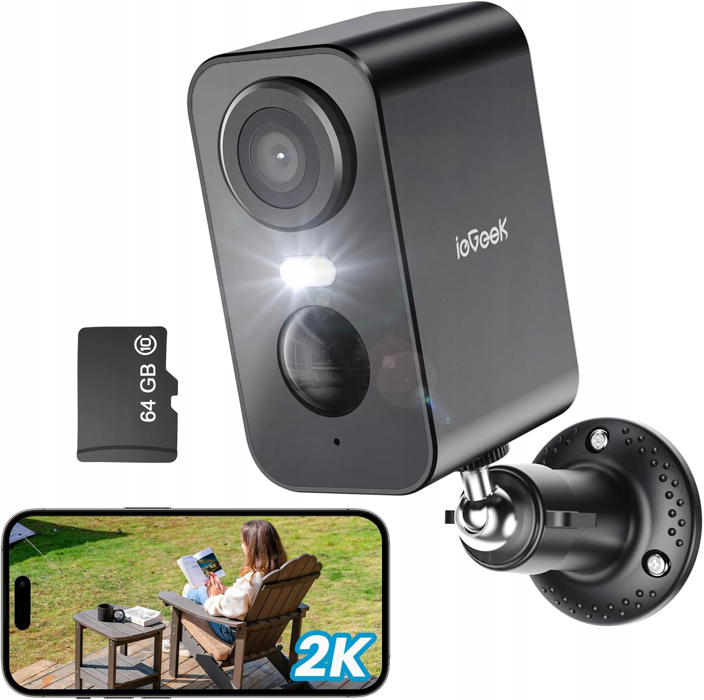 Kamera Na Baterie Bezdrátová Audio Ip Wifi 3MPX Oboustranné Audio 64GB Sd