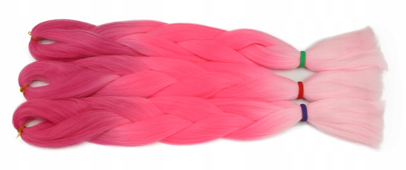 Włosy SYNTETYCZNE do warkoczyków KOLOROWE warkoczyki DOCZEPIANE WŁOSY ombre Marka Luvu