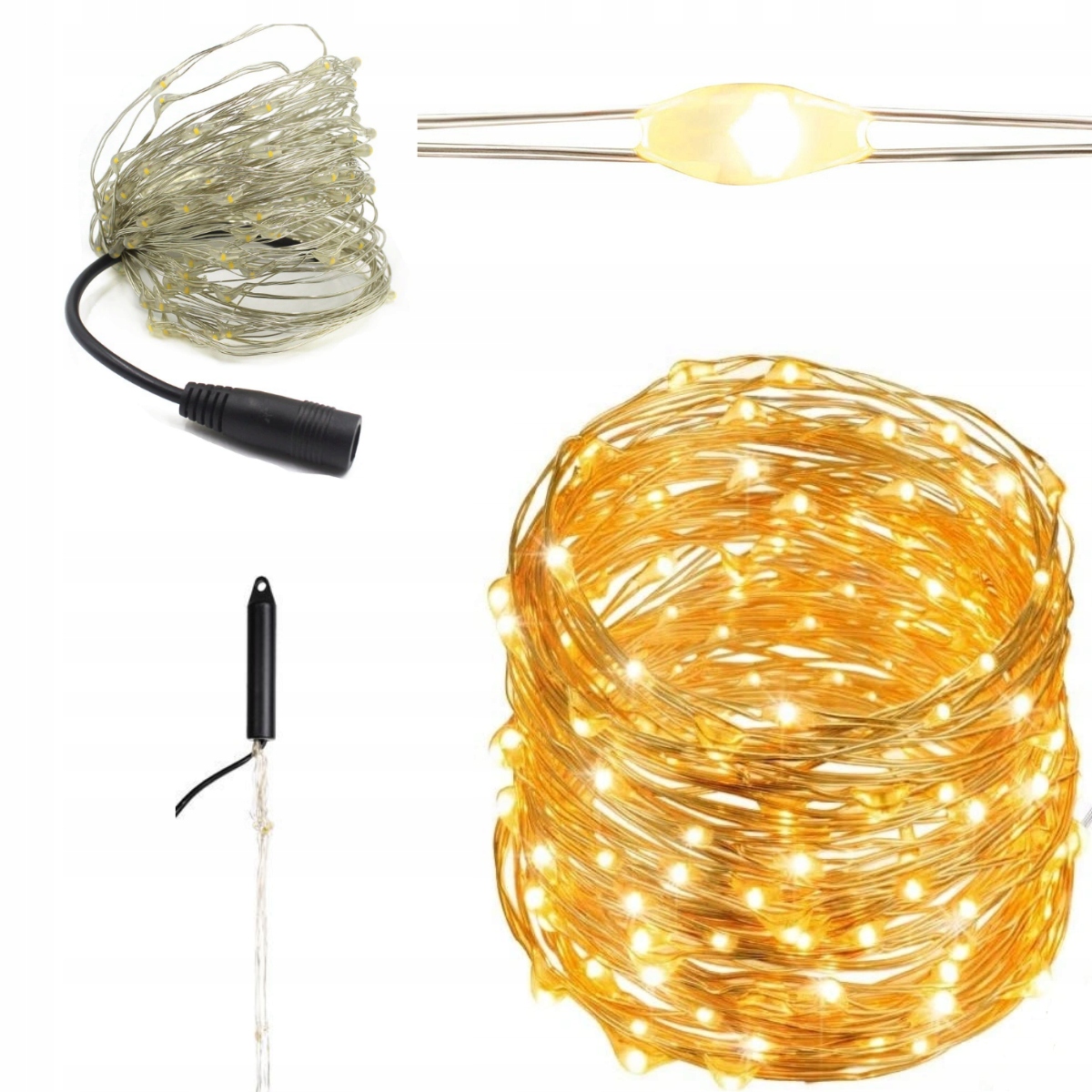 

Lampki Druciki 300 Led Białe Ciepłe Choinkowe