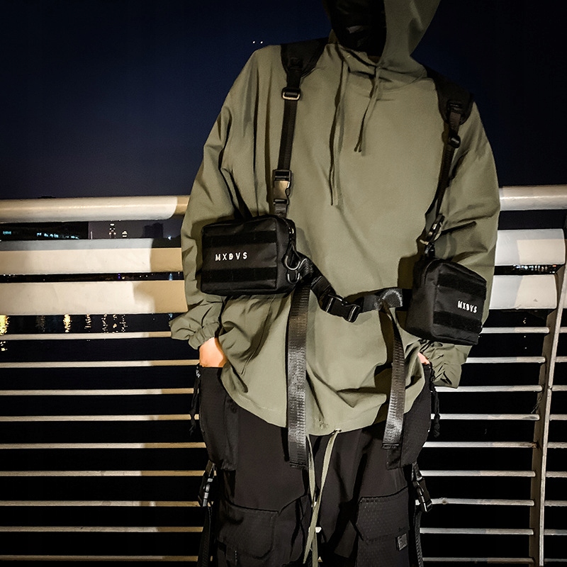 SASZETKA NERKA MĘSKA POJEMNA SPORTOWA KAMIZELKA HIP HOP REGULACJA NA RAMIĘ Rodzaj na ramię