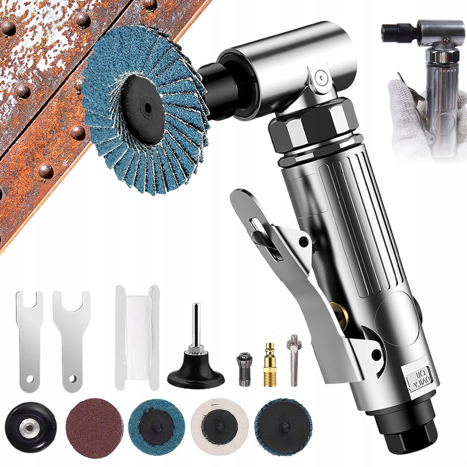 Sada Úhlová Bruska Pneumatická Zkosovačka Mini 90 Stupňů