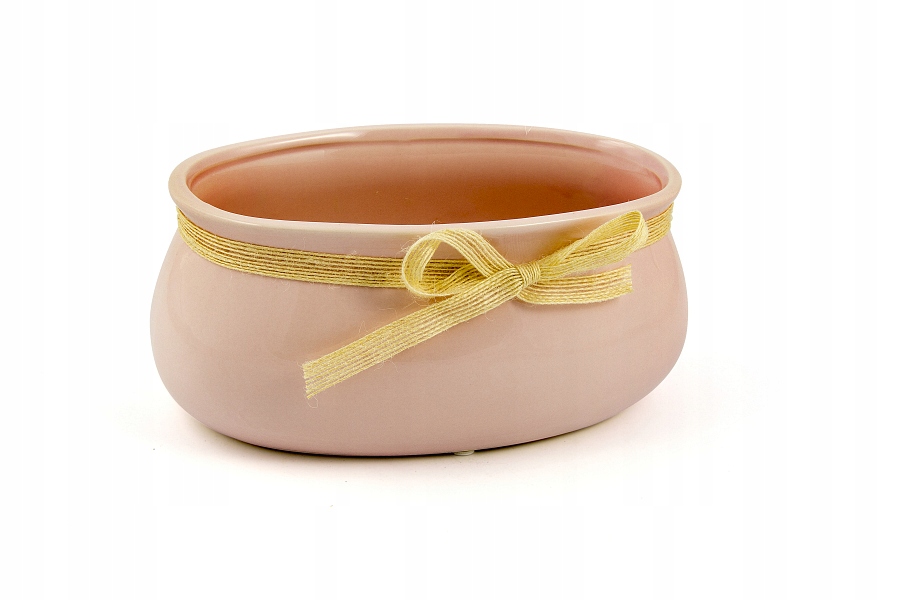 

Doniczka osłonka ceramiczna 23x10,5cm rynna Różowa