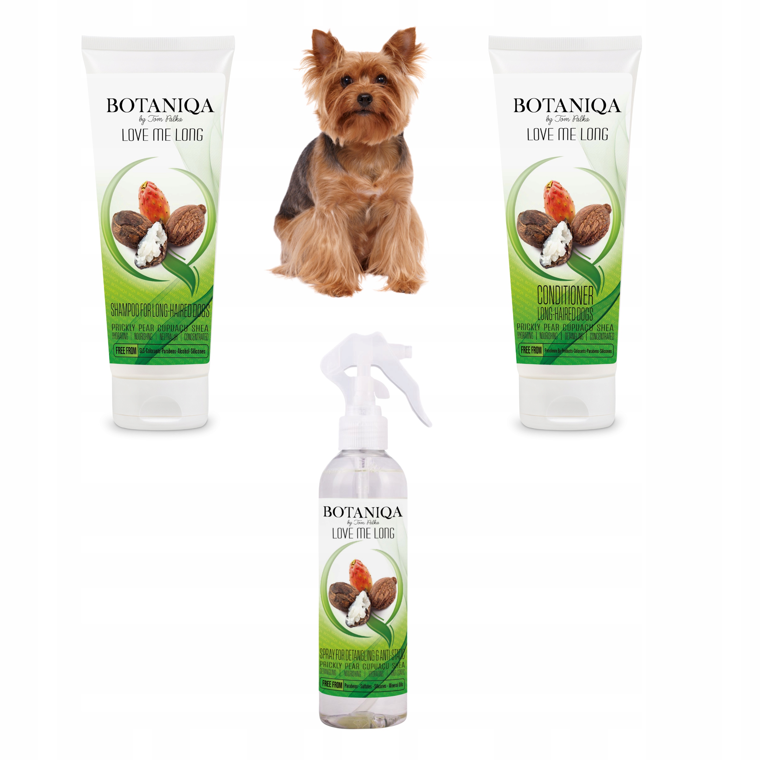 Šampon Kondicionérový sprej pro psa Botaniqa Love Me Long by Tom Palka 3x250 ml